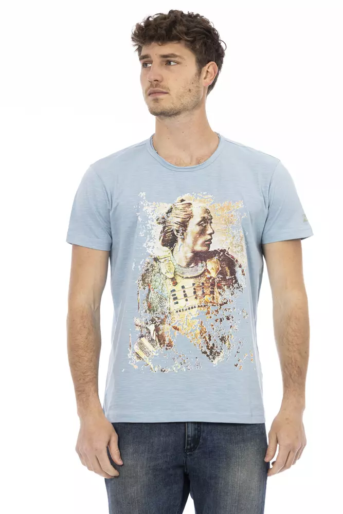 Trussardi Action Light Blue Cotton Men T-Shirt