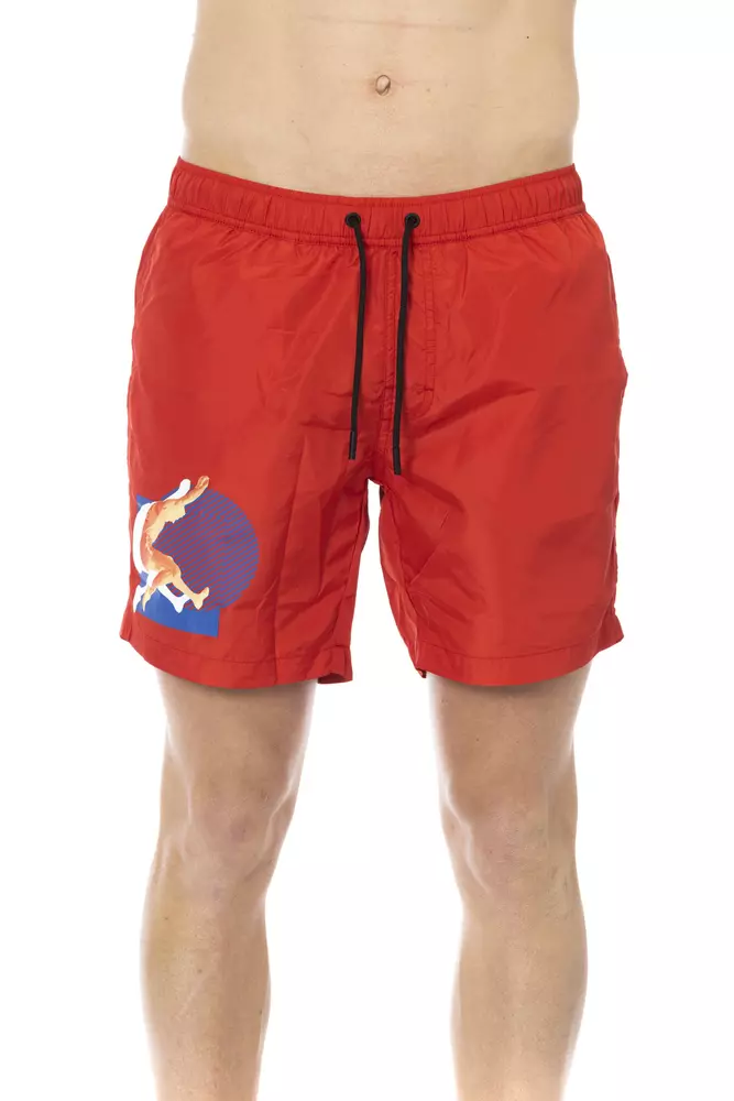 Bikkembergs Men's Red Polyester Men's Swim Short