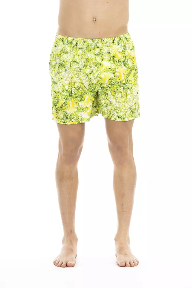 Just Cavalli Green Polyester Men Swimwear