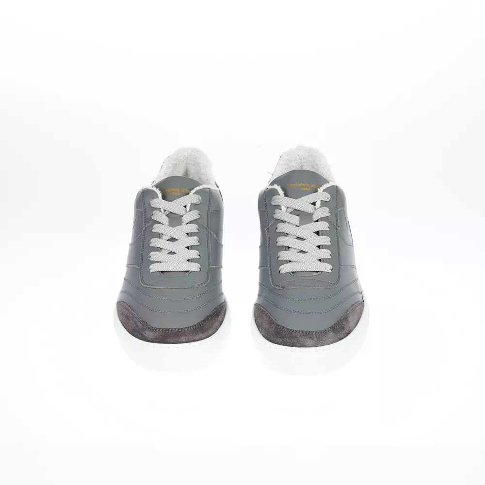 Pantofola D'Oro Men's Two-Tone Leather Sneakers with Logo Accent