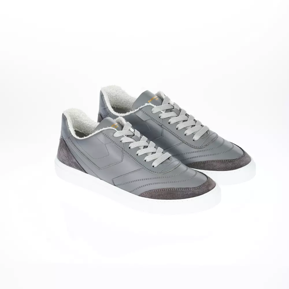Pantofola D'Oro Men's Two-Tone Leather Sneakers with Logo Accent