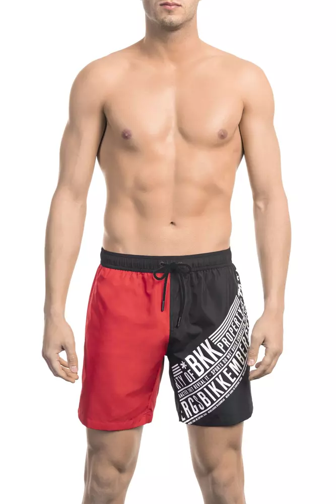 Bikkembergs Men's Red Polyester Men's Swim Short