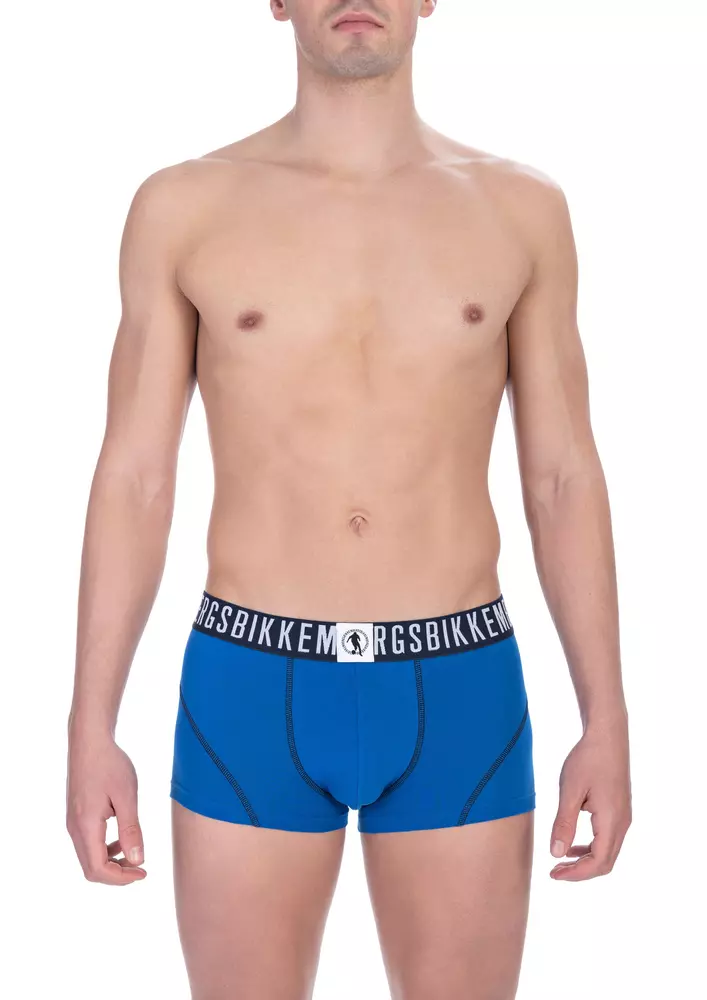 Bikkembergs Men's Blue Cotton Men's Trunk Underwear Pack
