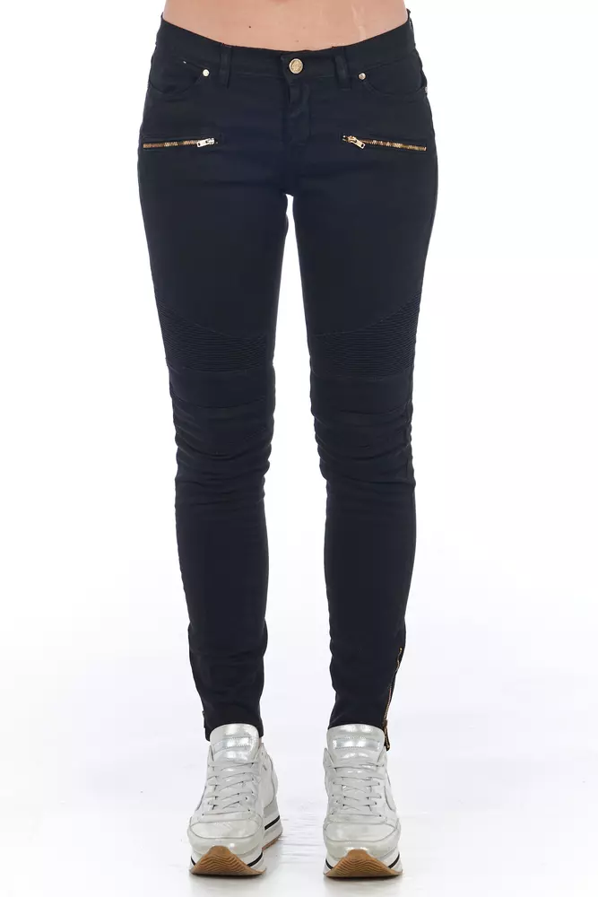 Frankie Morello Women's Black Cotton Women's Jeans