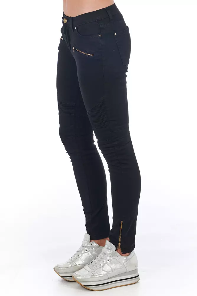 Frankie Morello Women's Black Cotton Women's Jeans