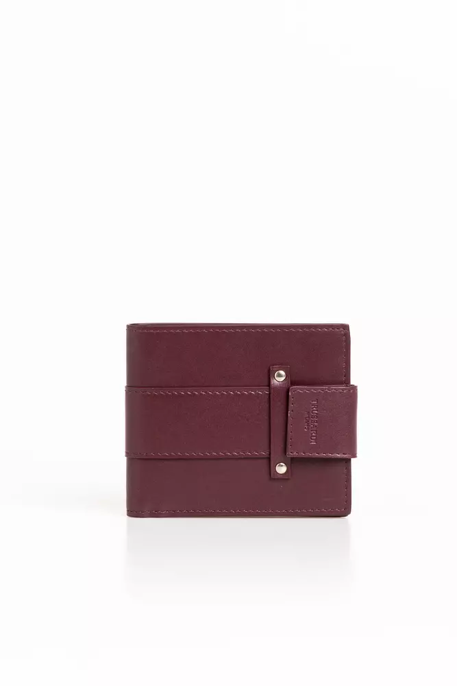 Trussardi Men's Elegant Soft Calfskin Wallet with Secure Strap