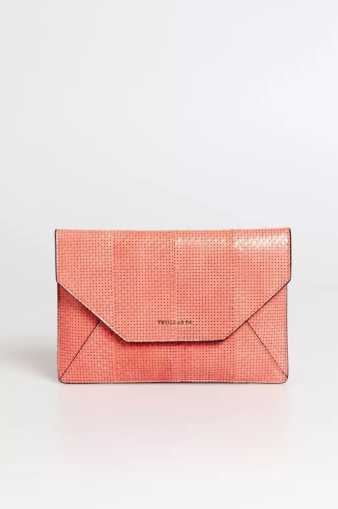 Pink Leather Women Clutch