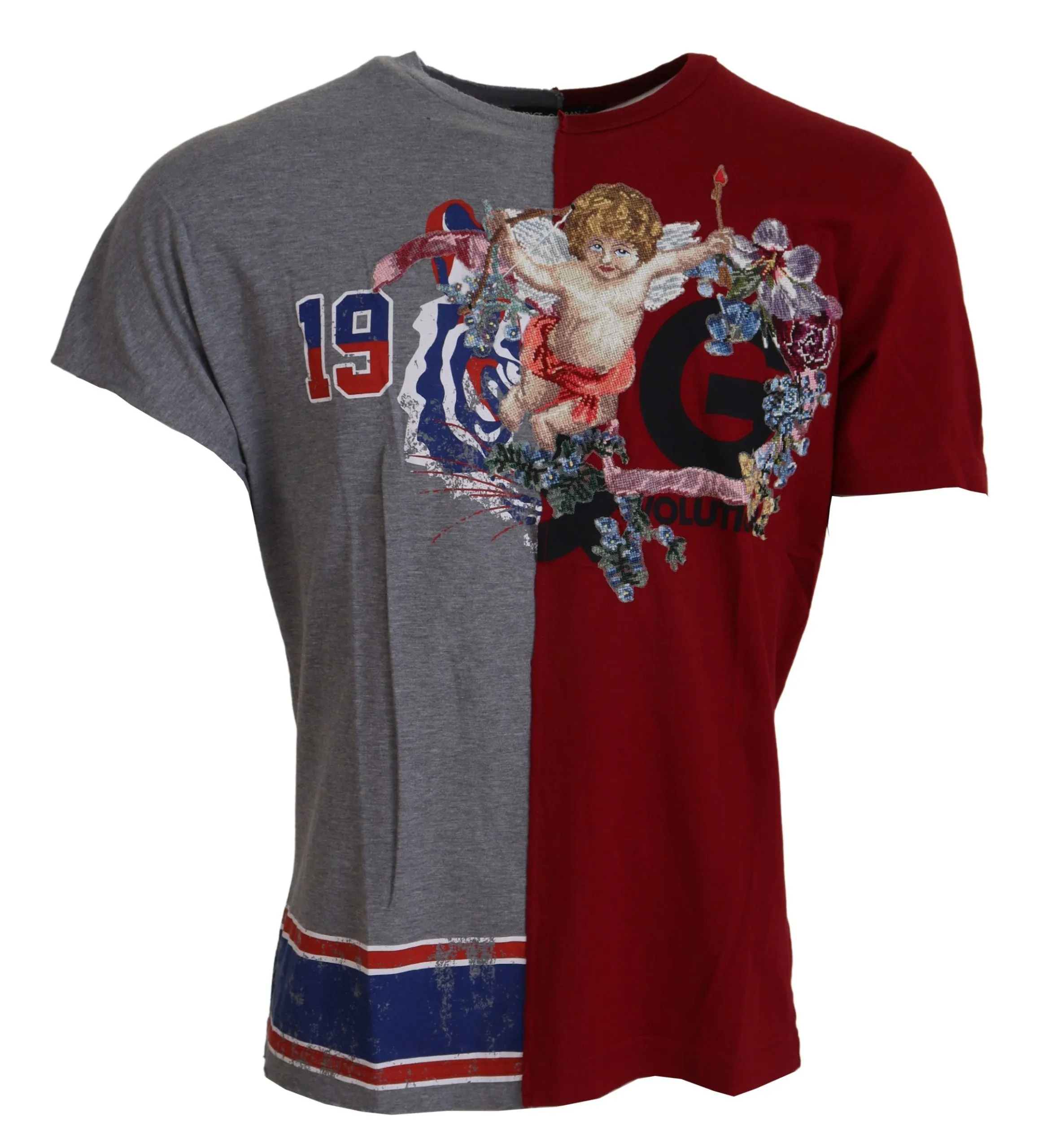 Dolce & Gabbana Men's Floral Angels Crew Neck T-Shirt