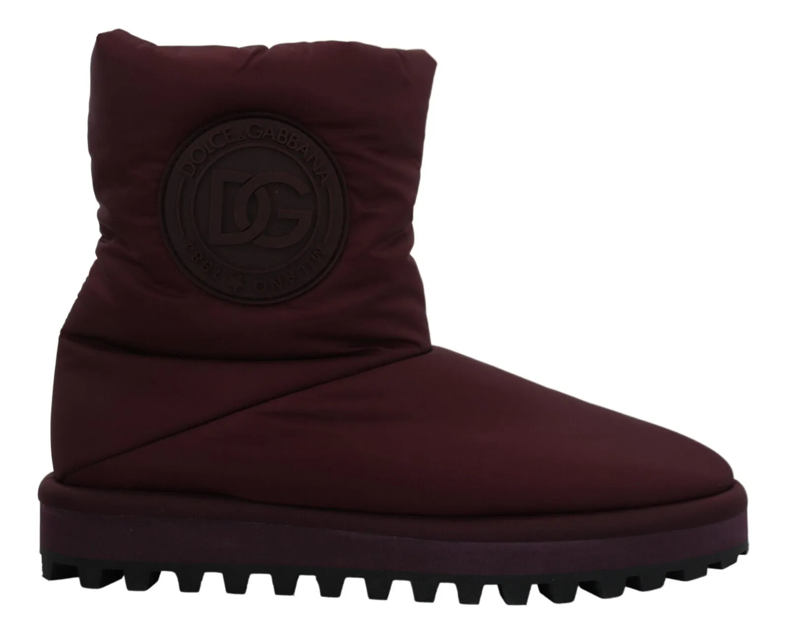 Dolce & Gabbana Men's Elegant Bordeaux Mid Calf Boots