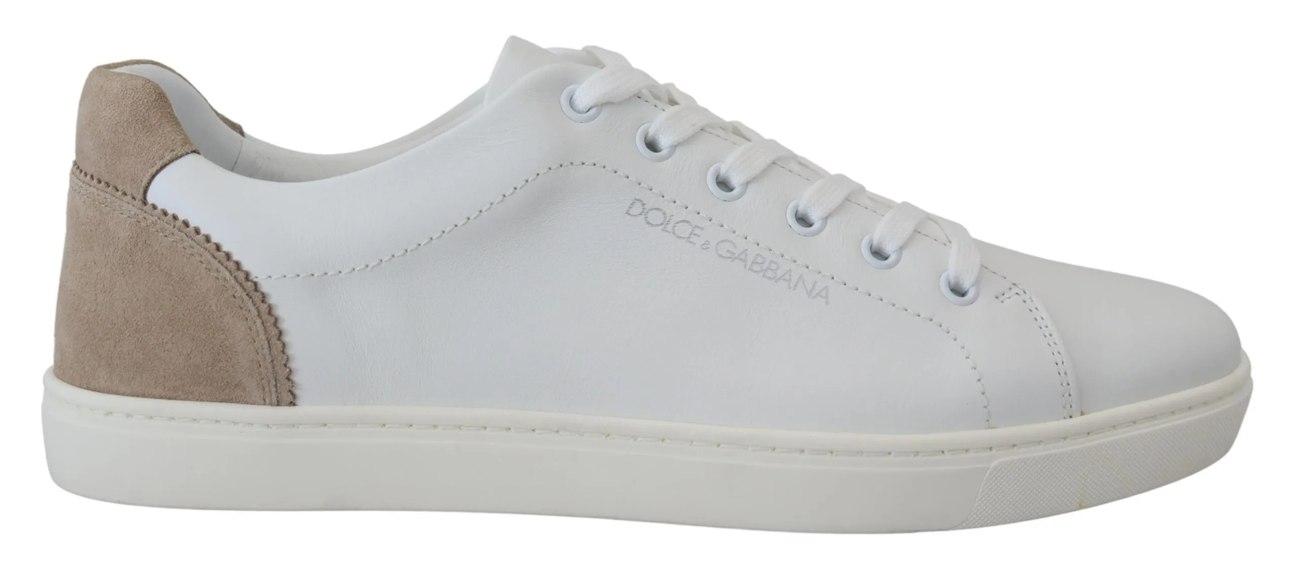 Dolce & Gabbana Men's Elegant White Low-top Leather Sneakers