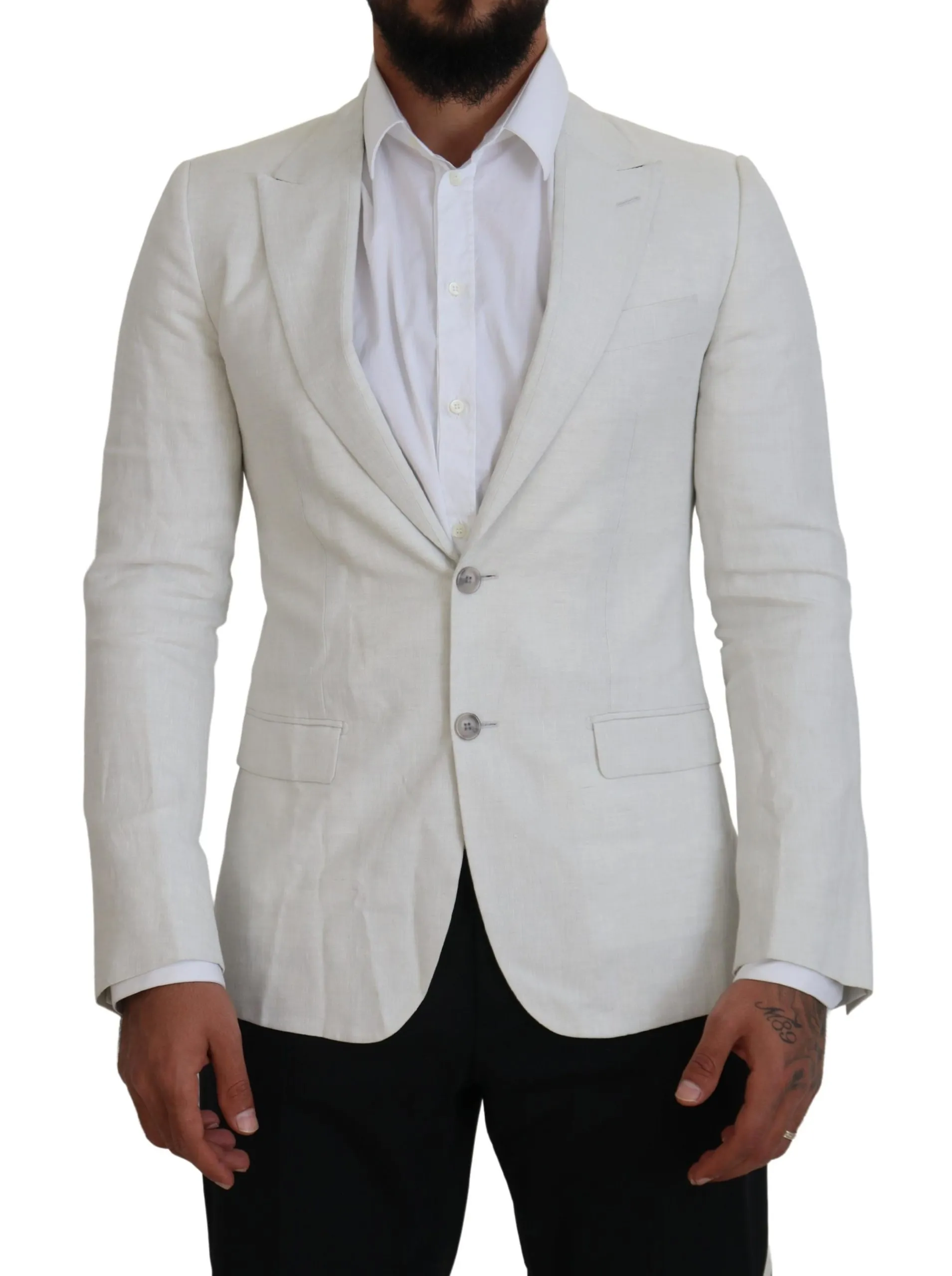 Dolce & Gabbana Men's Elegant White Sicilia Single Breasted Blazer