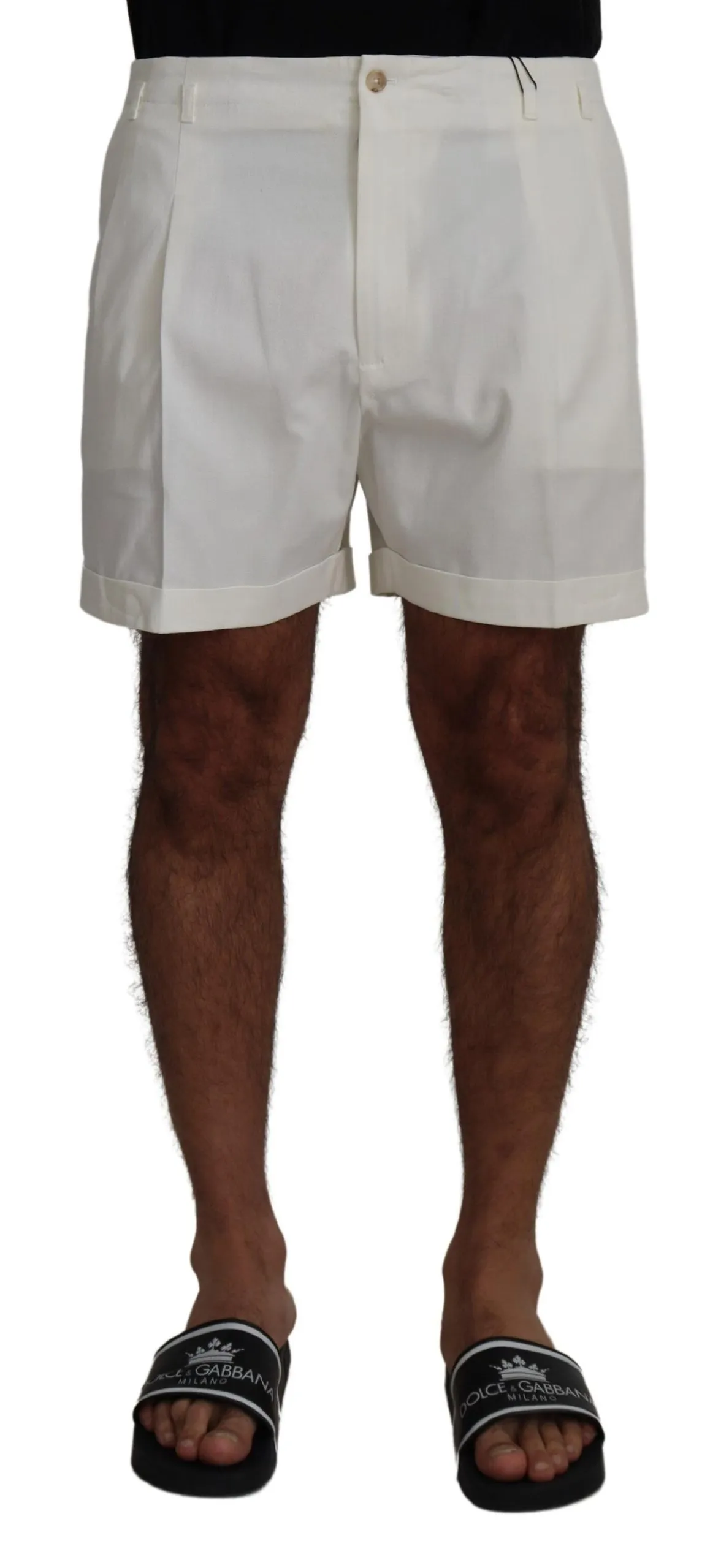Dolce & Gabbana Men's Chic White Cotton Blend Designer Shorts