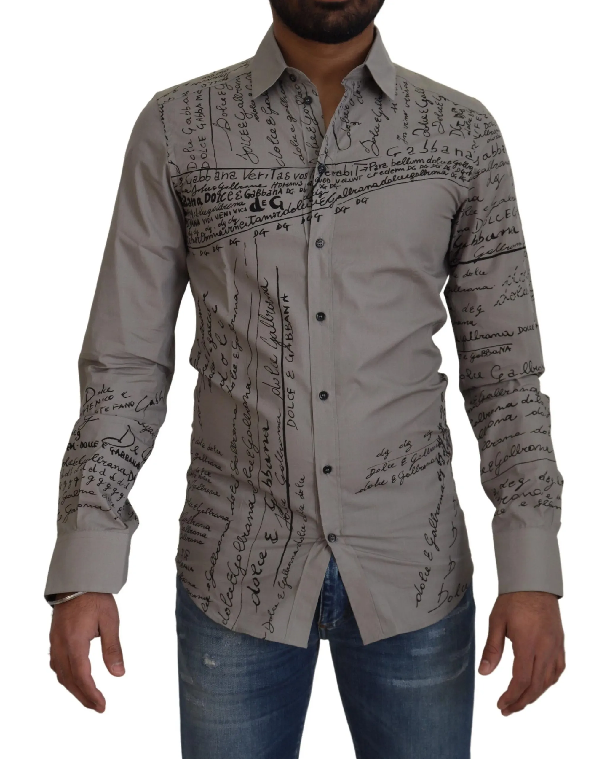 Dolce & Gabbana Men's Elegant Slim Fit Cotton Dress Shirt