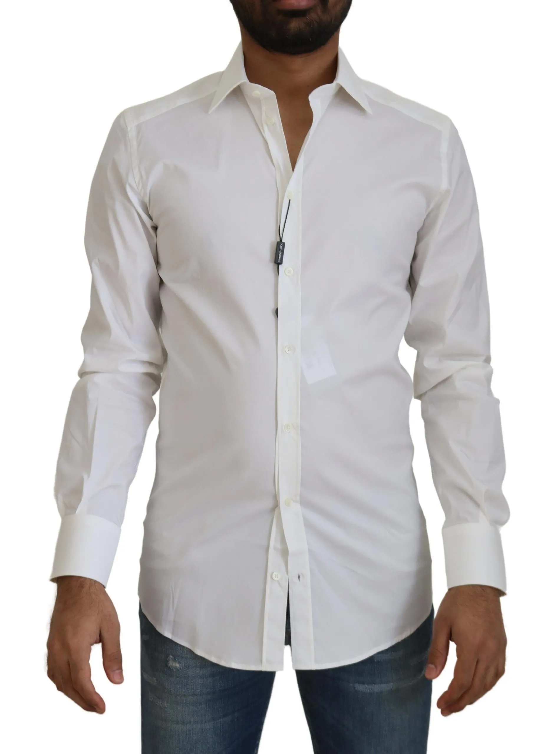 Dolce & Gabbana Men's Elegant White Slim Fit Dress Shirt