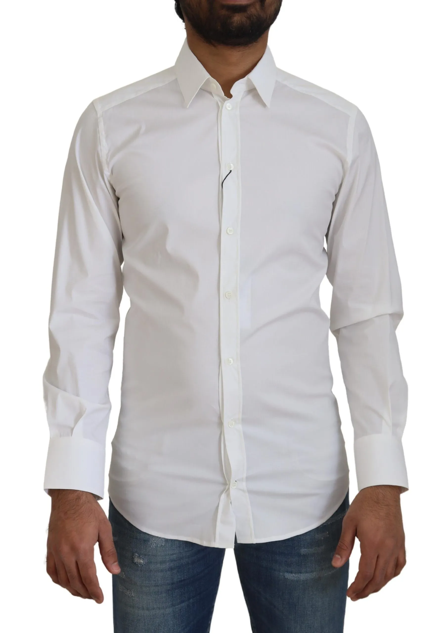 Dolce & Gabbana Men's Dazzling White Slim Fit Dress Shirt