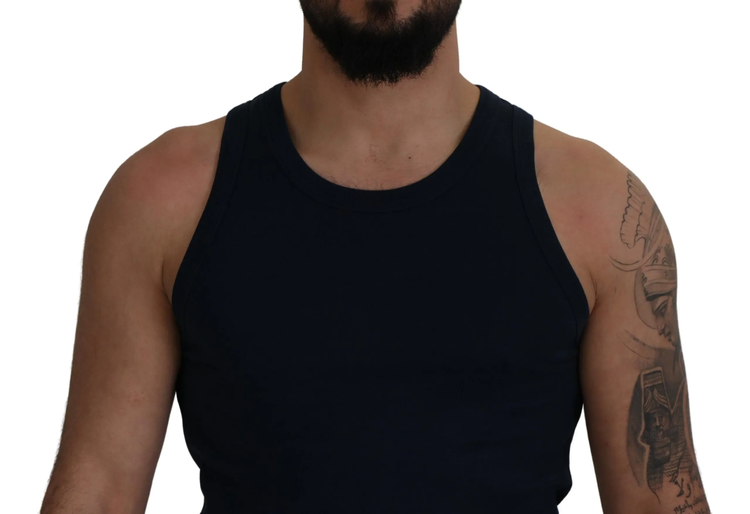 Dolce & Gabbana Men's Elegant Blue Cotton Tank Top