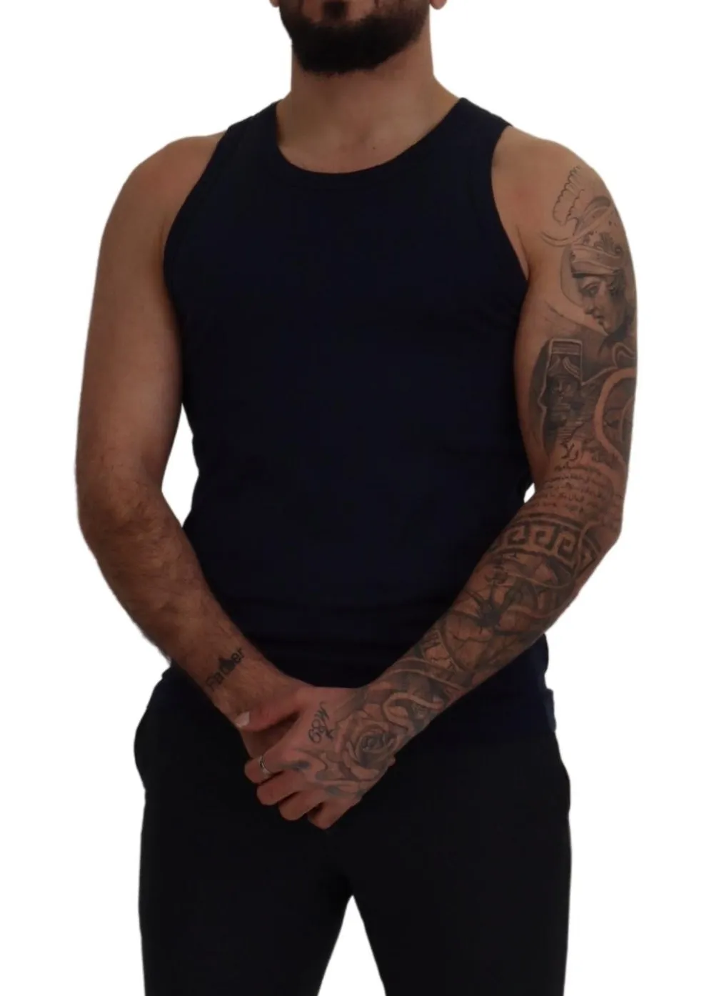 Dolce & Gabbana Men's Elegant Blue Cotton Tank Top