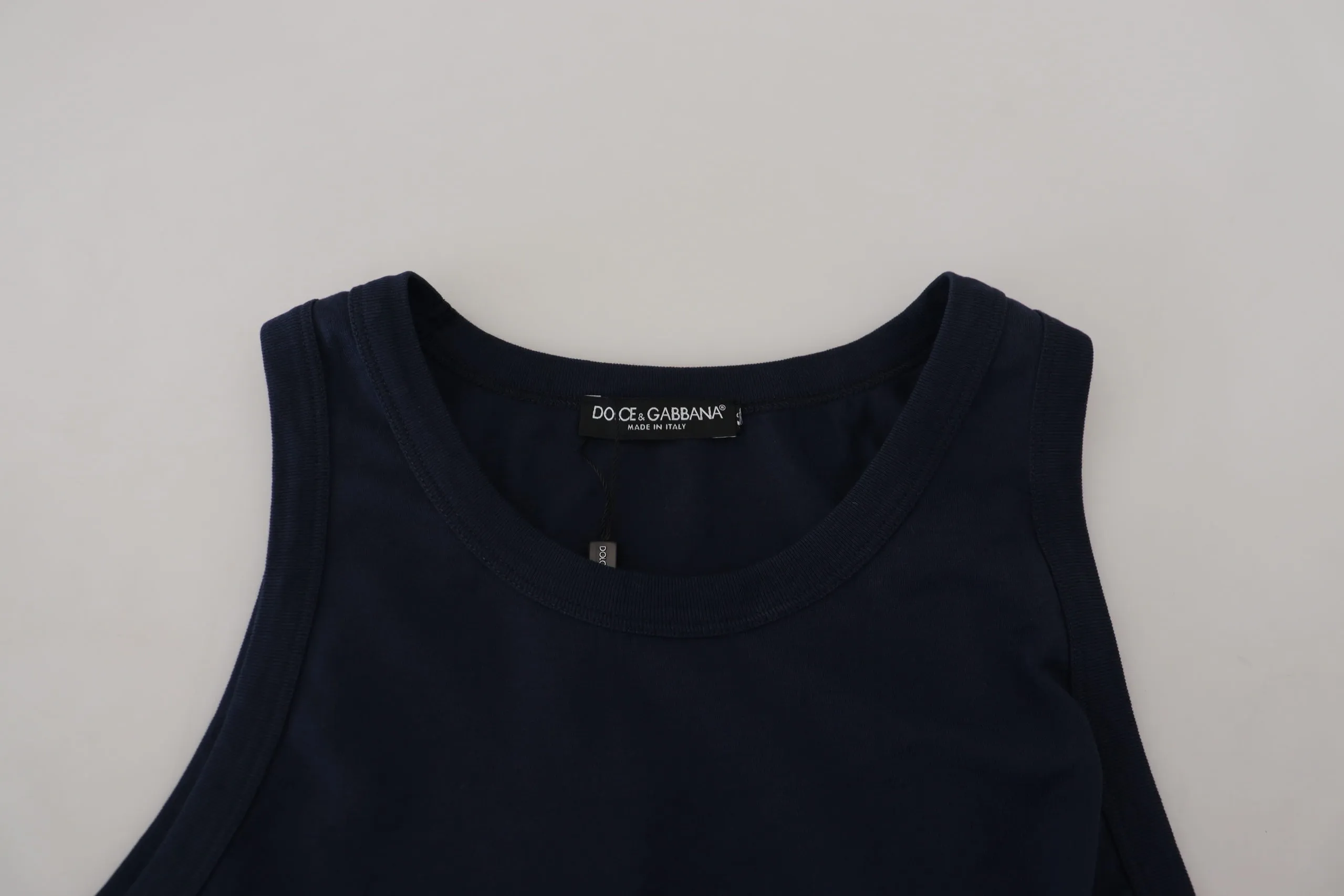 Dolce & Gabbana Men's Elegant Blue Cotton Tank Top