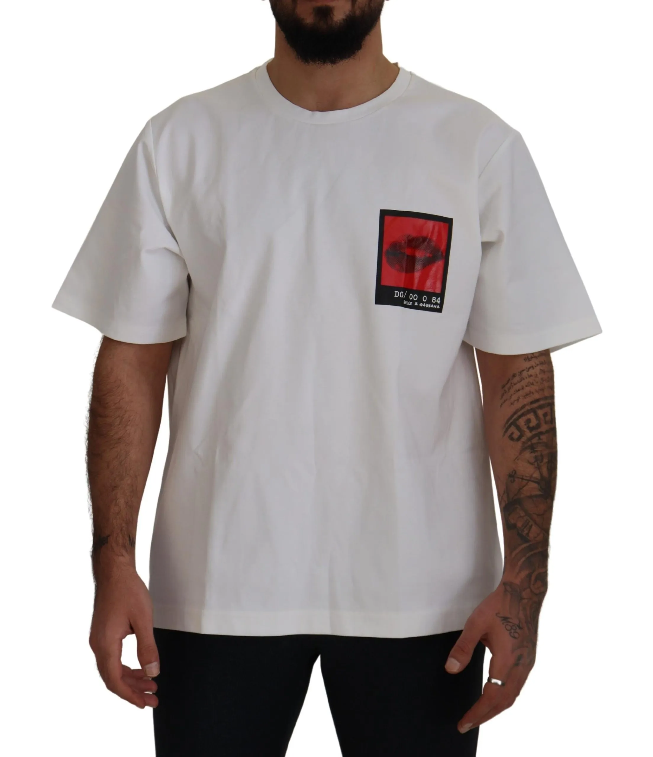 Dolce & Gabbana Men's Elegant White Crewneck Cotton Tee