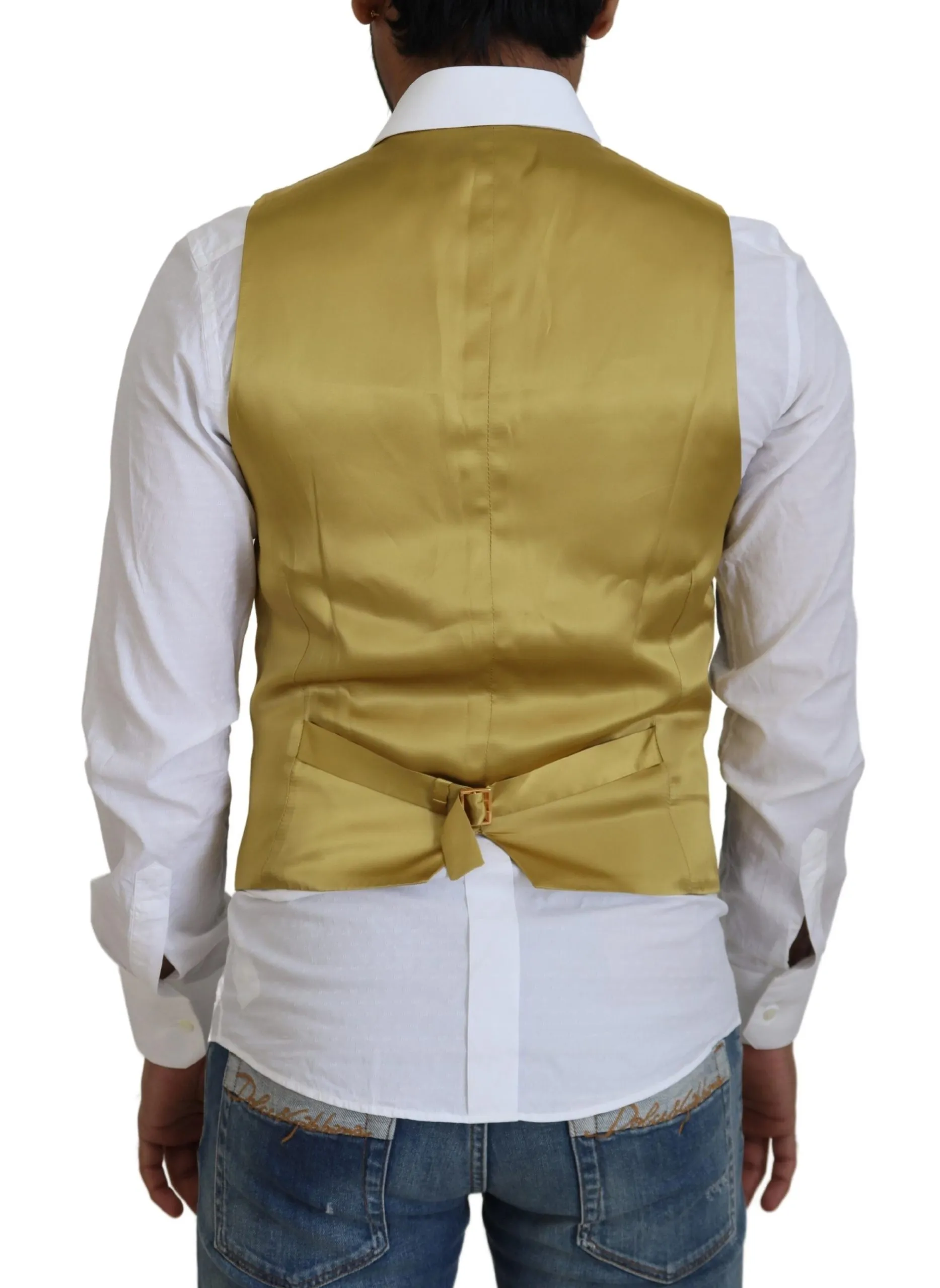 Dolce & Gabbana Men's Elegant Black Gold Formal Dress Vest