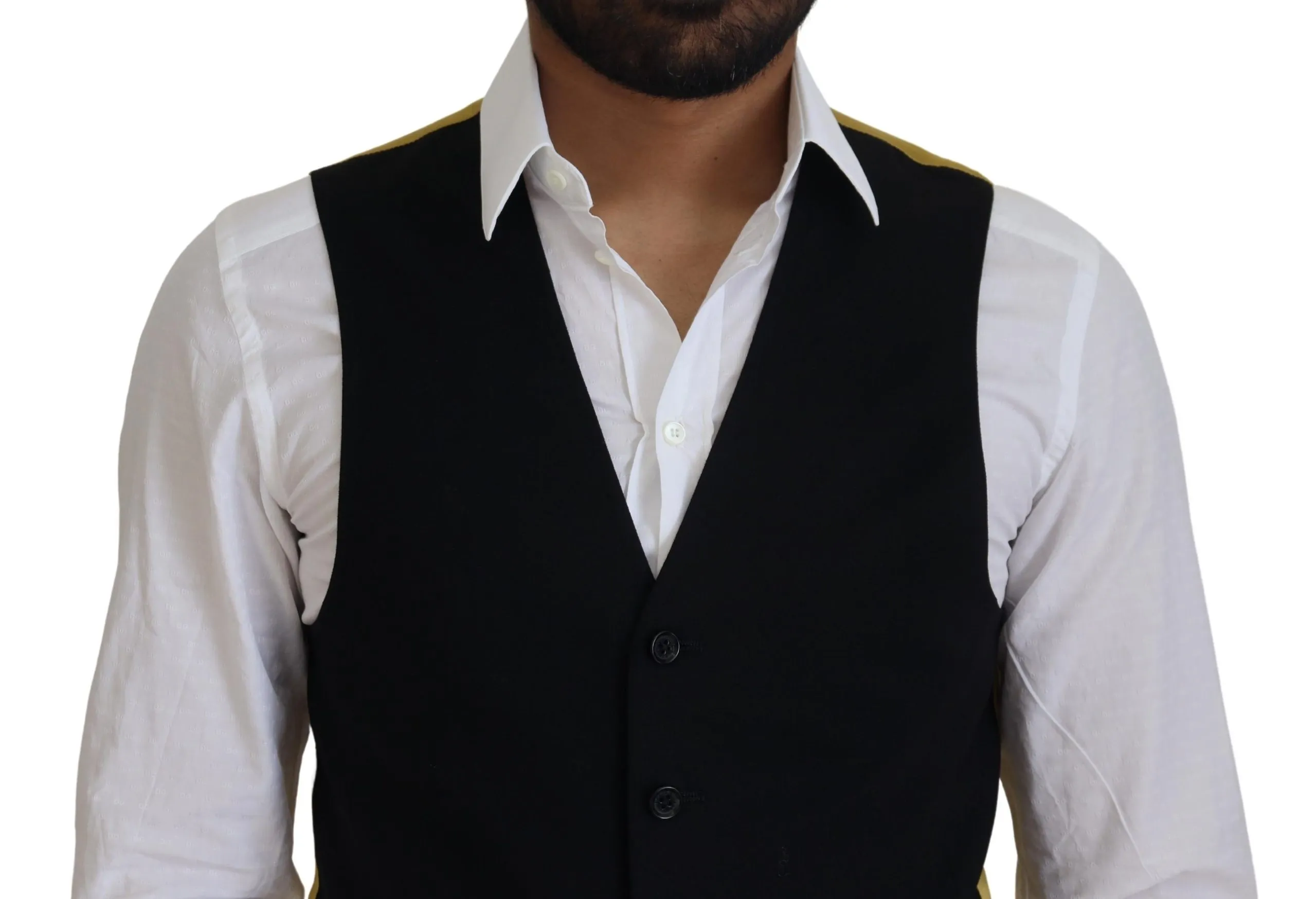 Dolce & Gabbana Men's Elegant Black Gold Formal Dress Vest