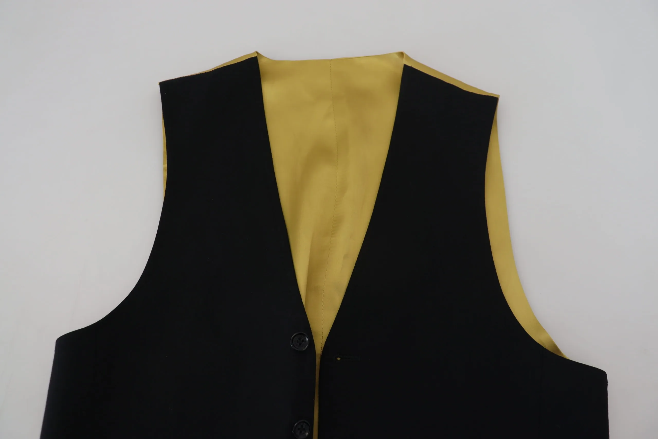 Dolce & Gabbana Men's Elegant Black Gold Formal Dress Vest