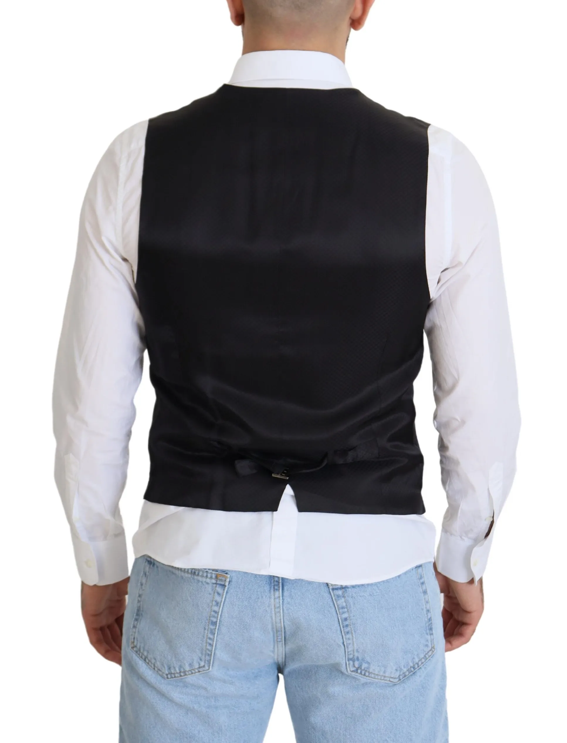 Dolce & Gabbana Men's Elegant Black Single Breasted Dress Vest