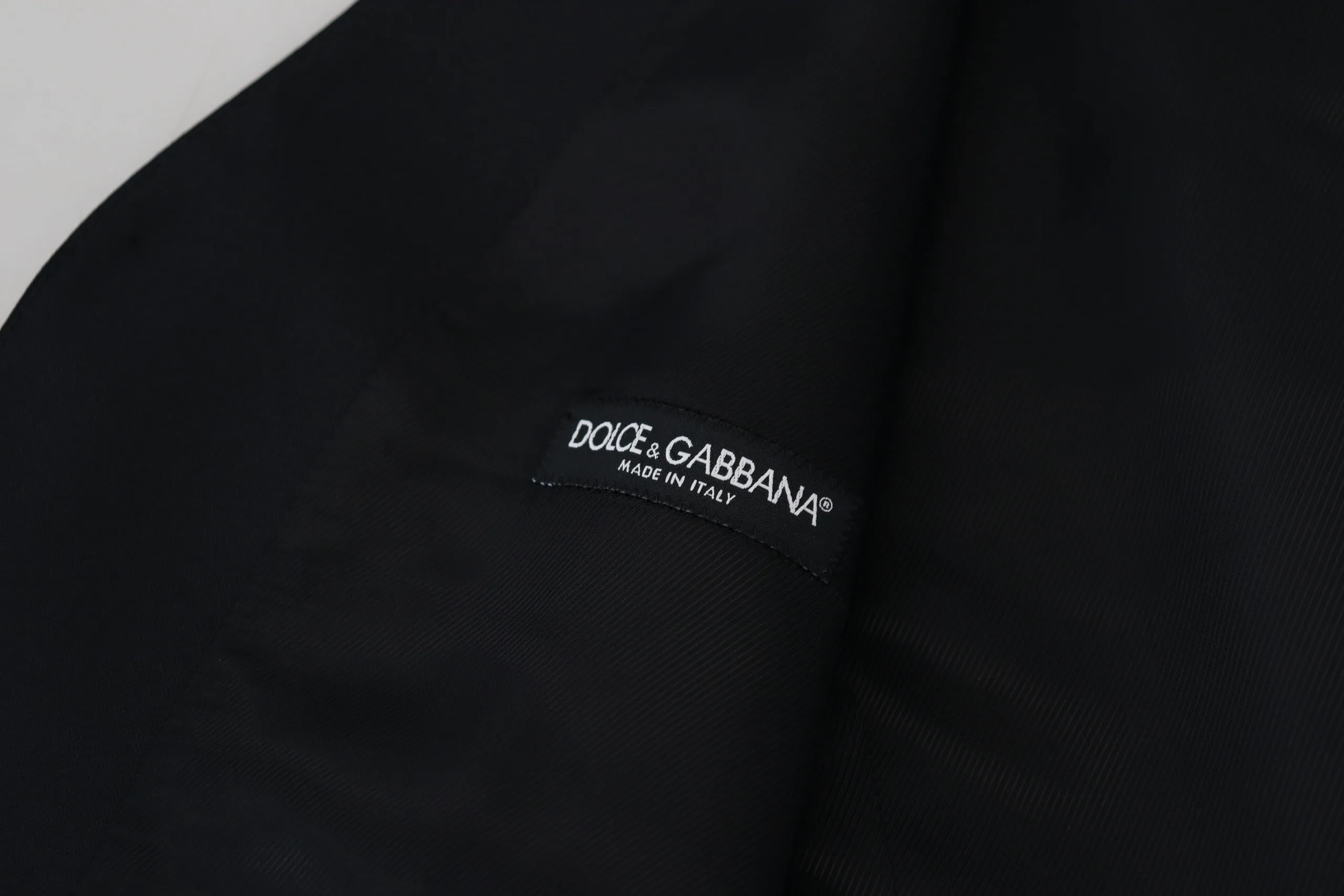 Dolce & Gabbana Men's Elegant Black Formal Wool-Silk Dress Vest