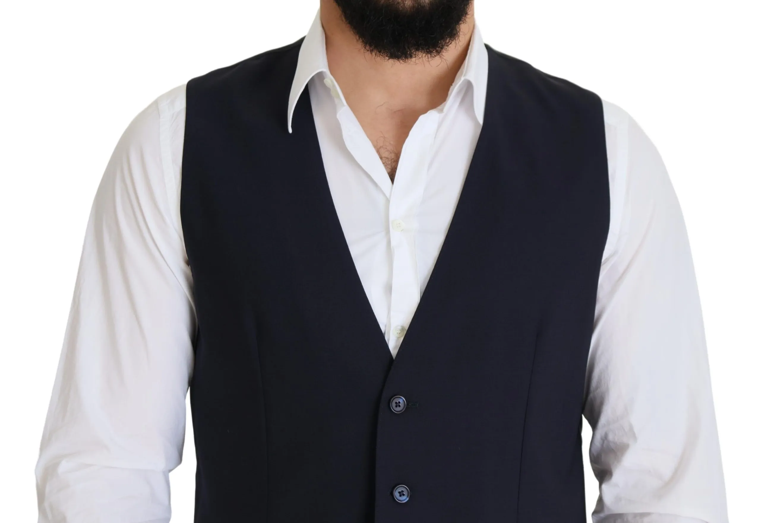 Dolce & Gabbana Men's Elegant Dark Blue Formal Dress Vest