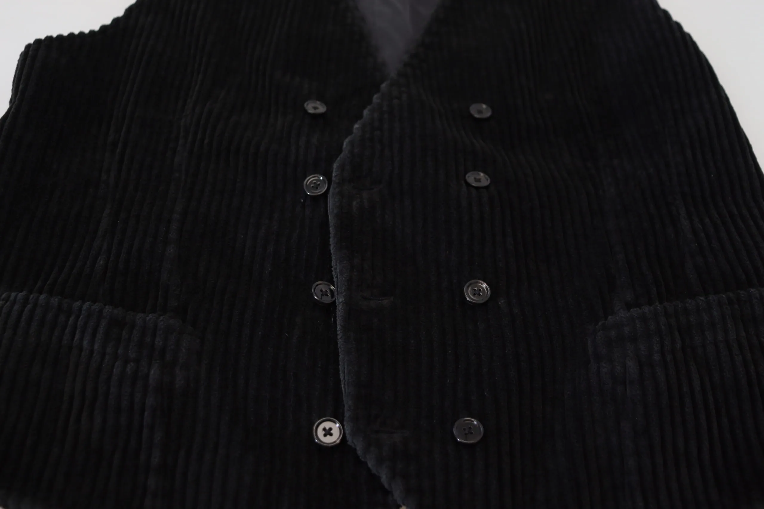 Dolce & Gabbana Men's Elegant Black Double Breasted Dress Vest
