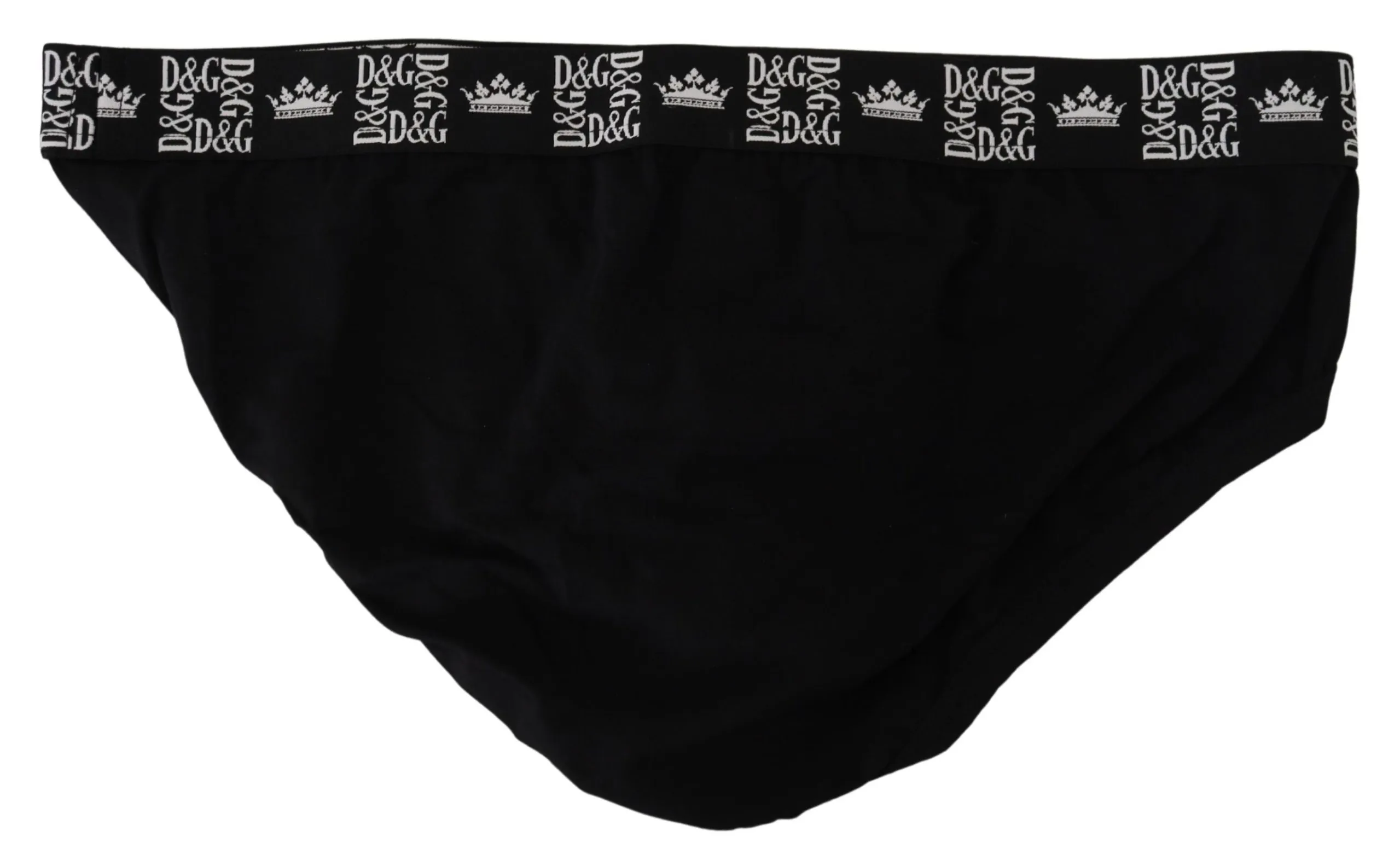 Dolce & Gabbana Men's Elegant Black Designer Briefs with Logo Waistband