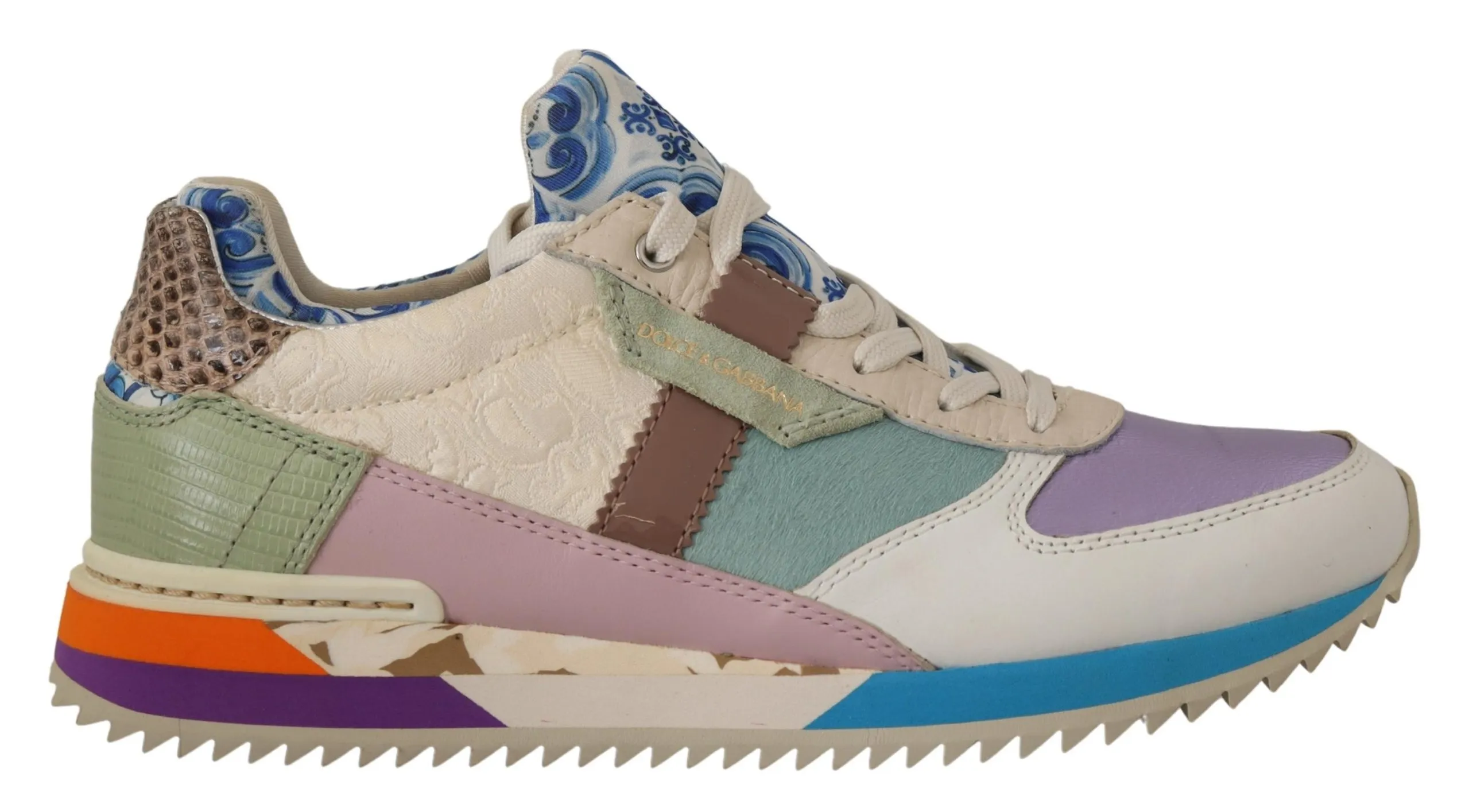 Dolce & Gabbana Women's Elegant Multicolor Patchwork Sneakers