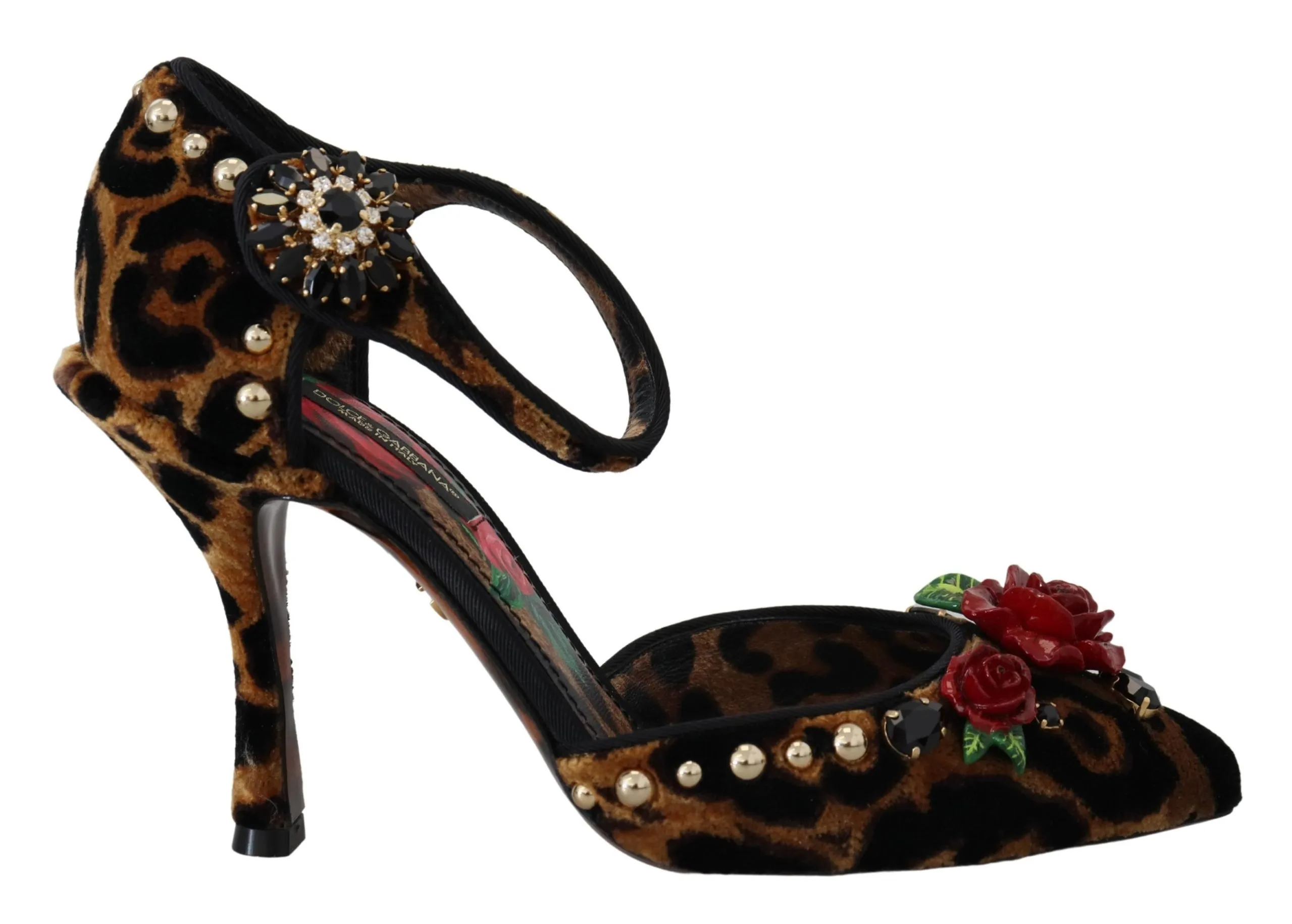 Dolce & Gabbana Women's Chic Leopard Ankle Strap Sandal Heels
