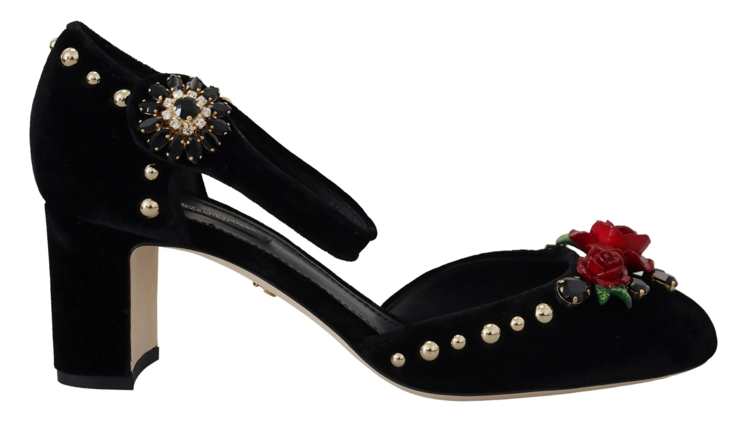Dolce & Gabbana Women's Elegant Floral Embellished Heels Sandals