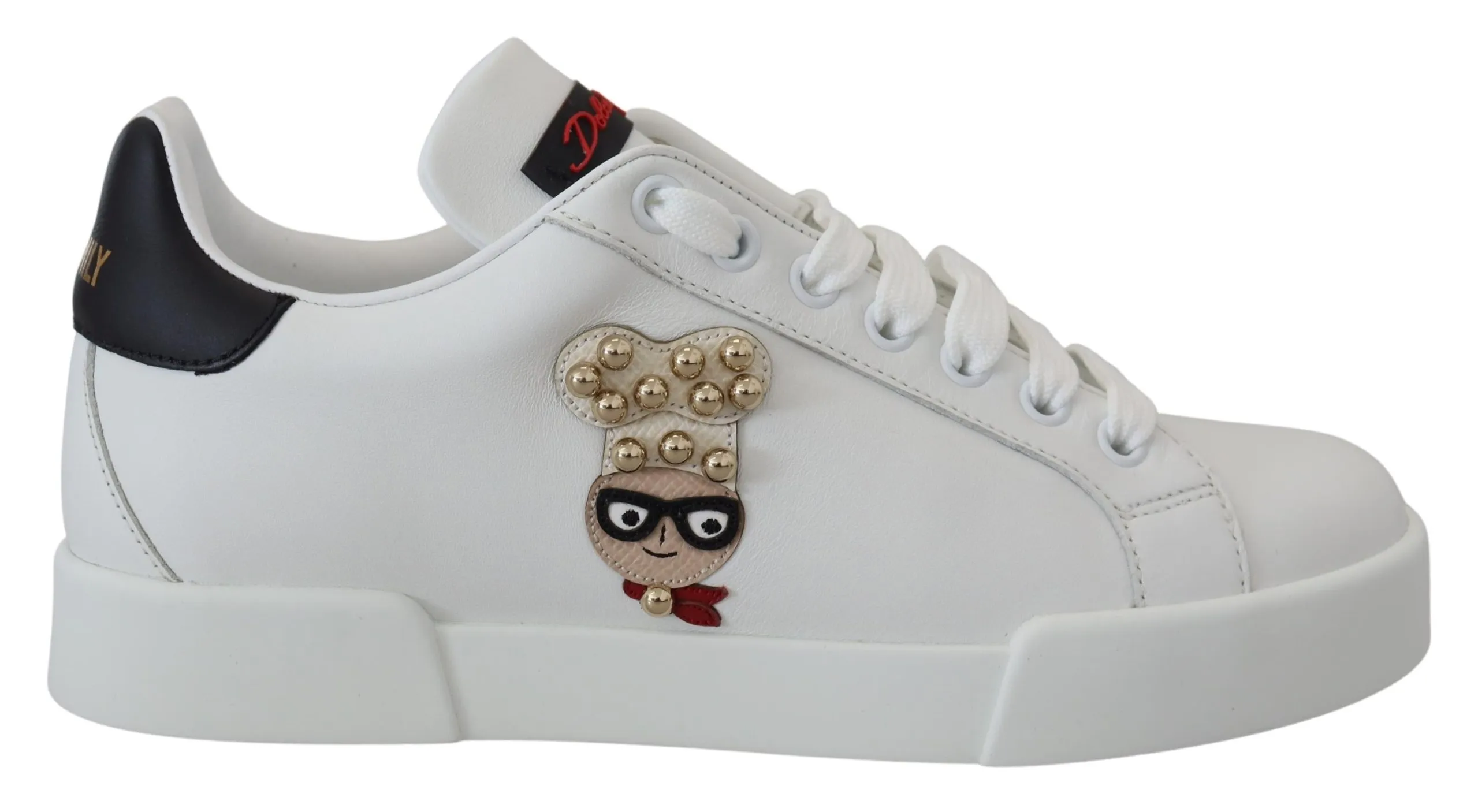 Dolce & Gabbana Women's Chic White Portofino Leather Sneakers
