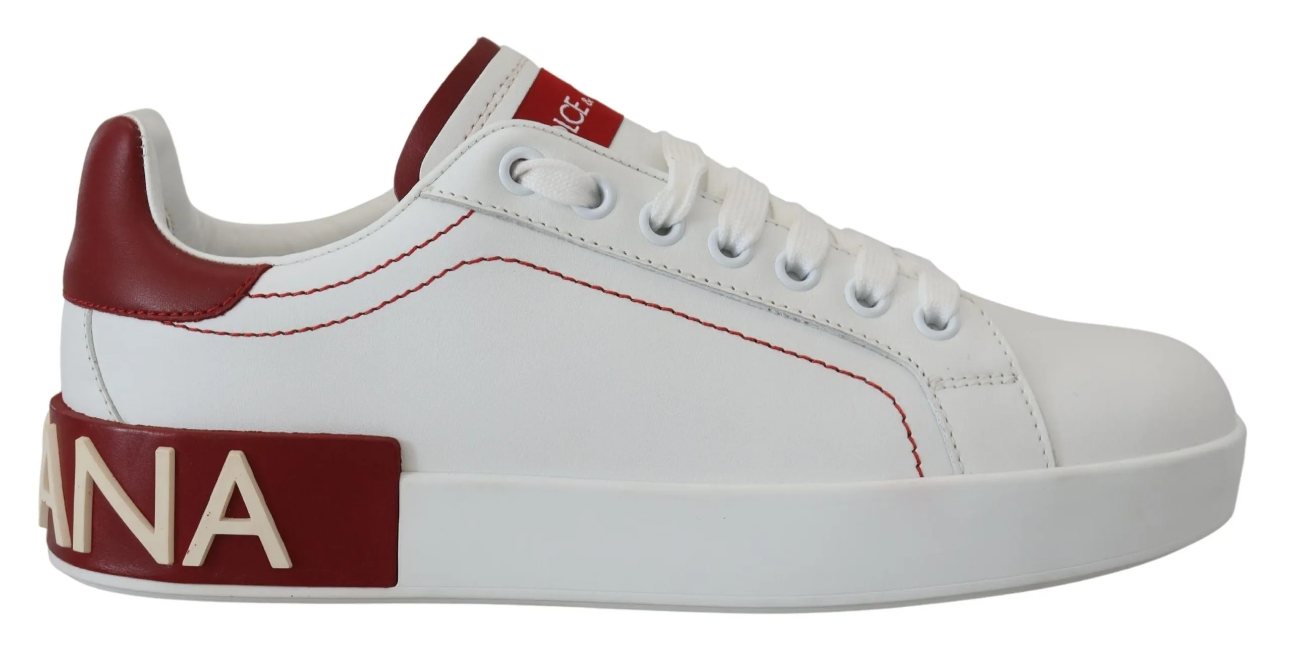 Dolce & Gabbana Men's Chic White Portofino Leather Sneakers