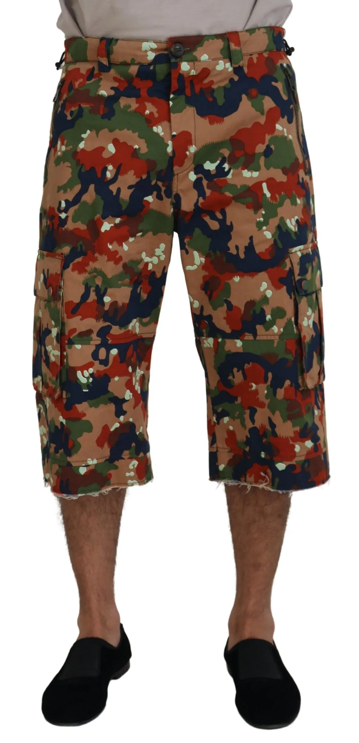 Dolce & Gabbana Men's Italian Designer Multicolor Cargo Shorts
