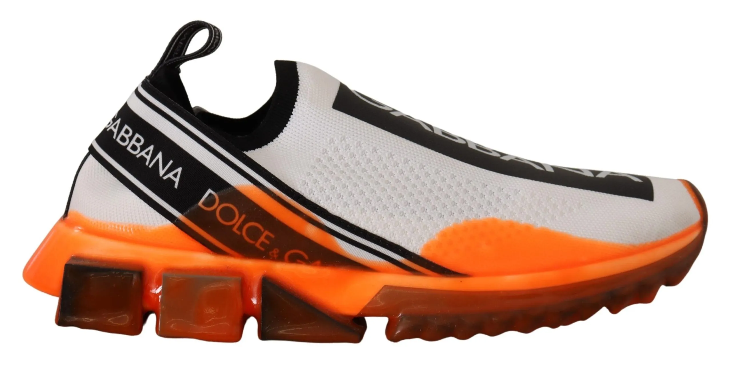 Dolce & Gabbana Women's Chic Sorrento Sneakers in White, Orange and Black