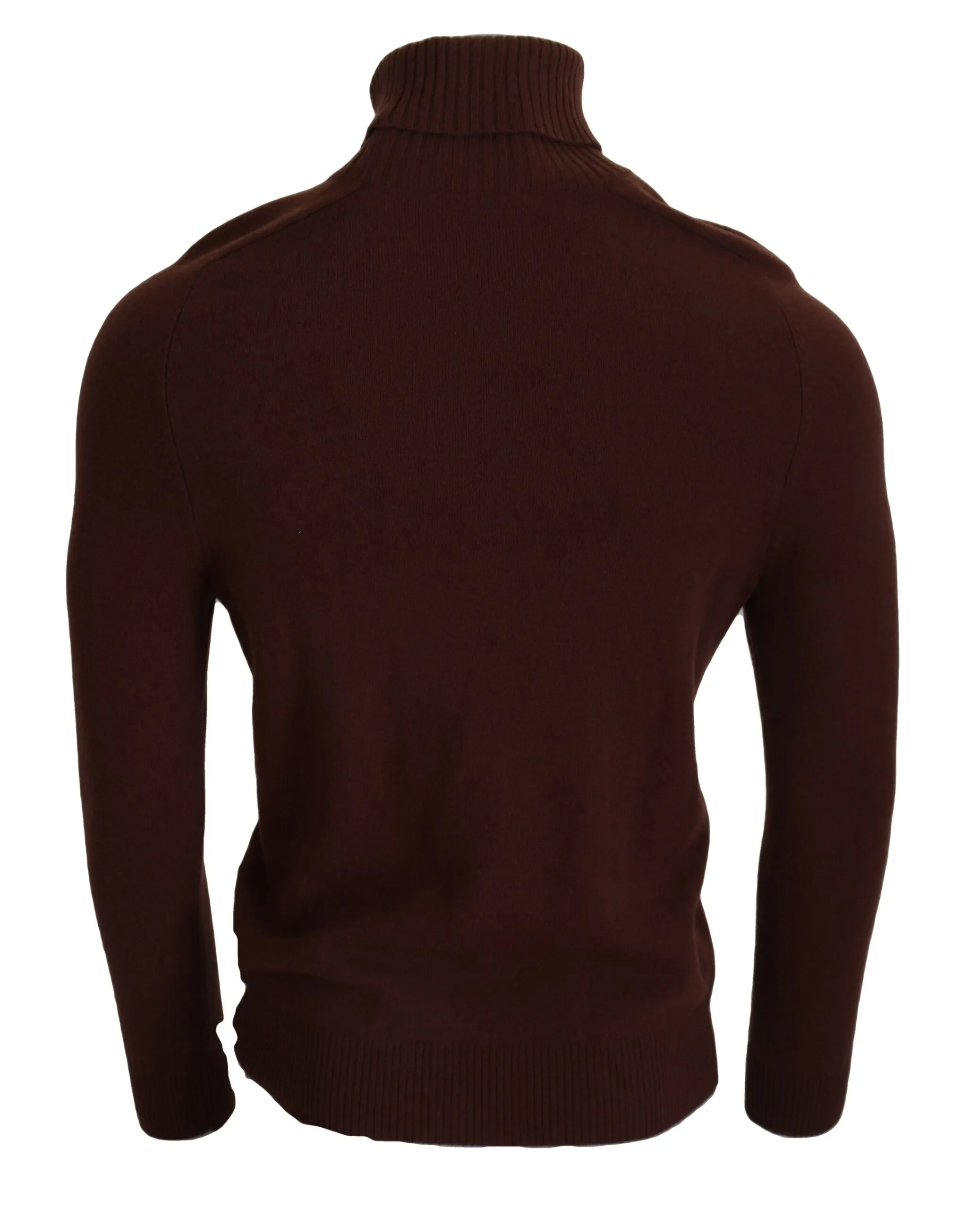 Paolo Pecora Milano Men's Elegant Burgundy Wool Turtleneck Sweater
