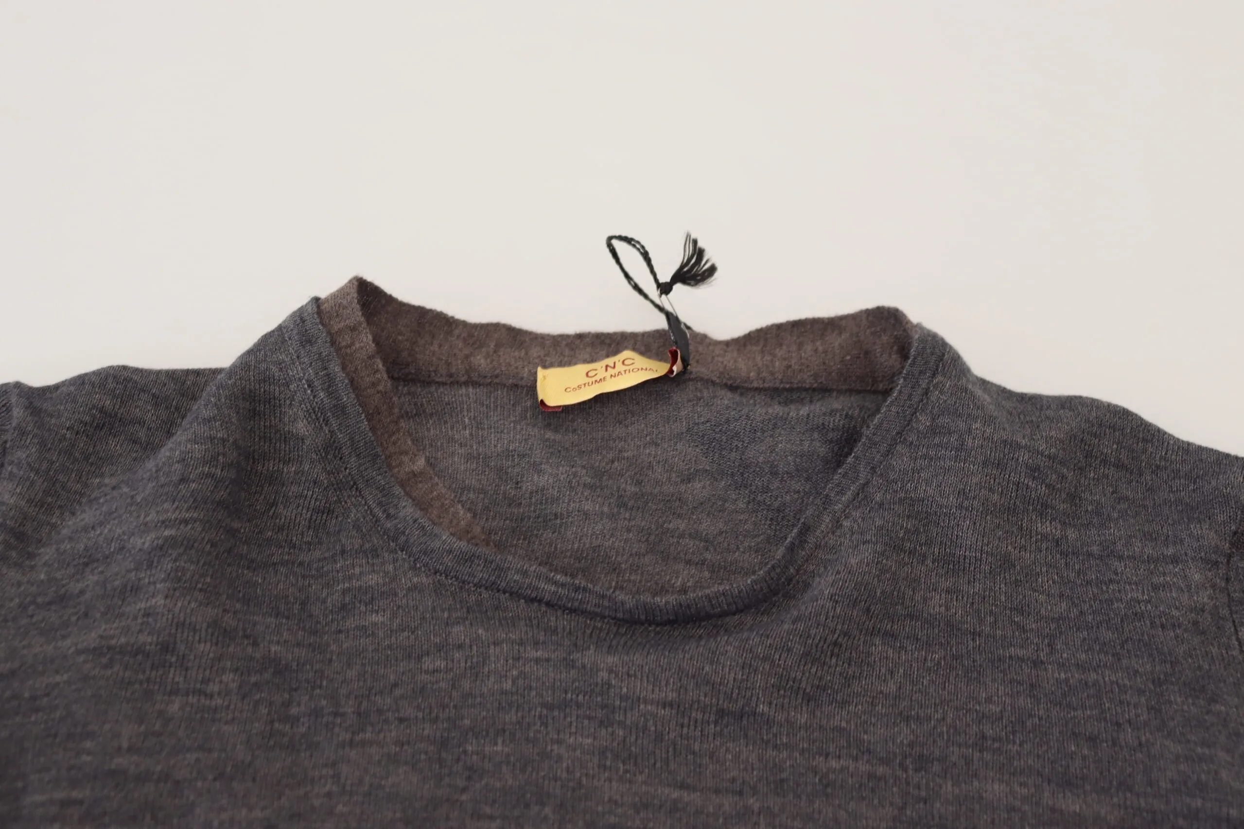 Costume National Men's Sleek Gray Crewneck Pullover Sweater