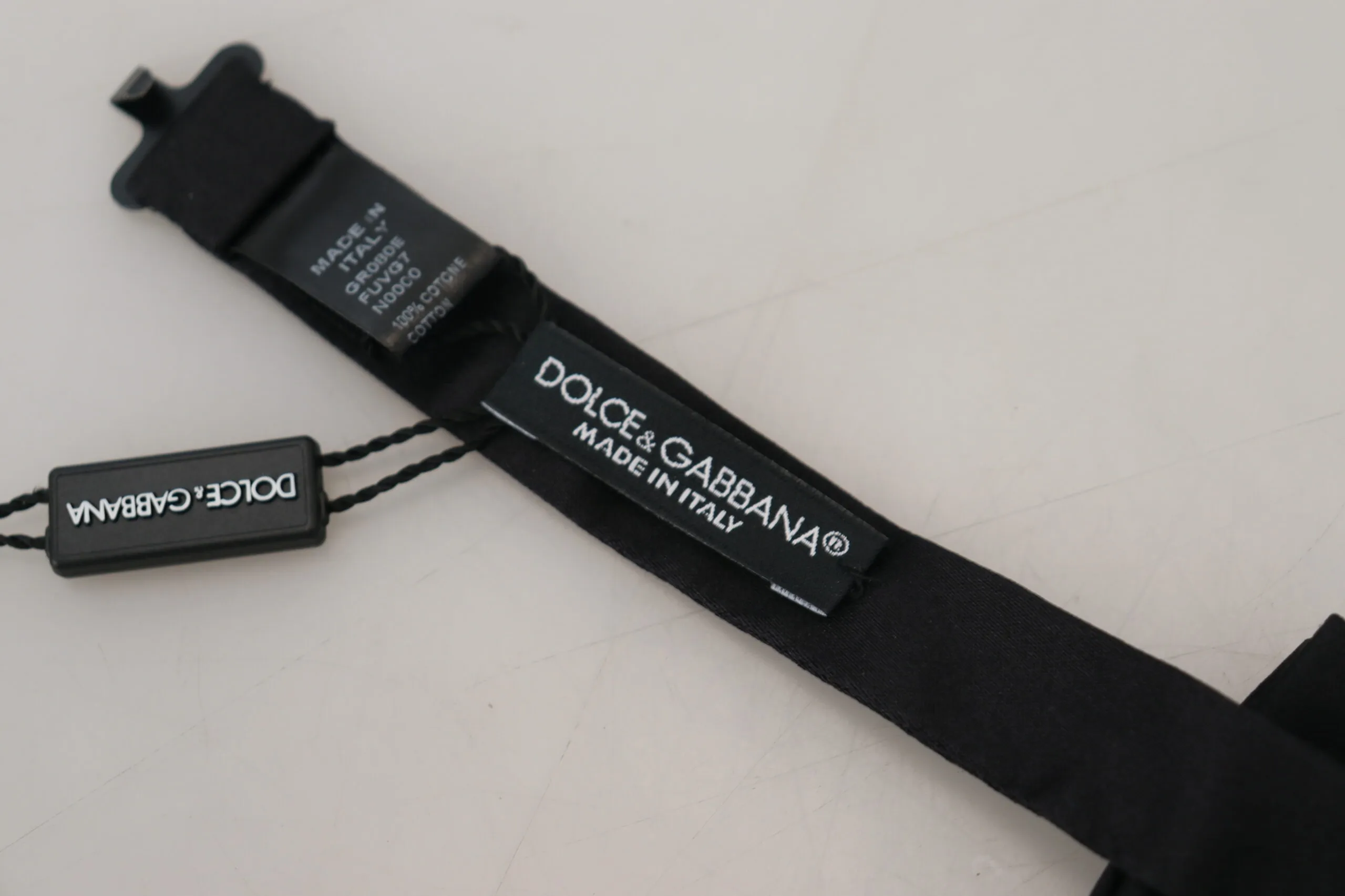 Dolce & Gabbana Men's Elegant Black Cotton Bow Tie