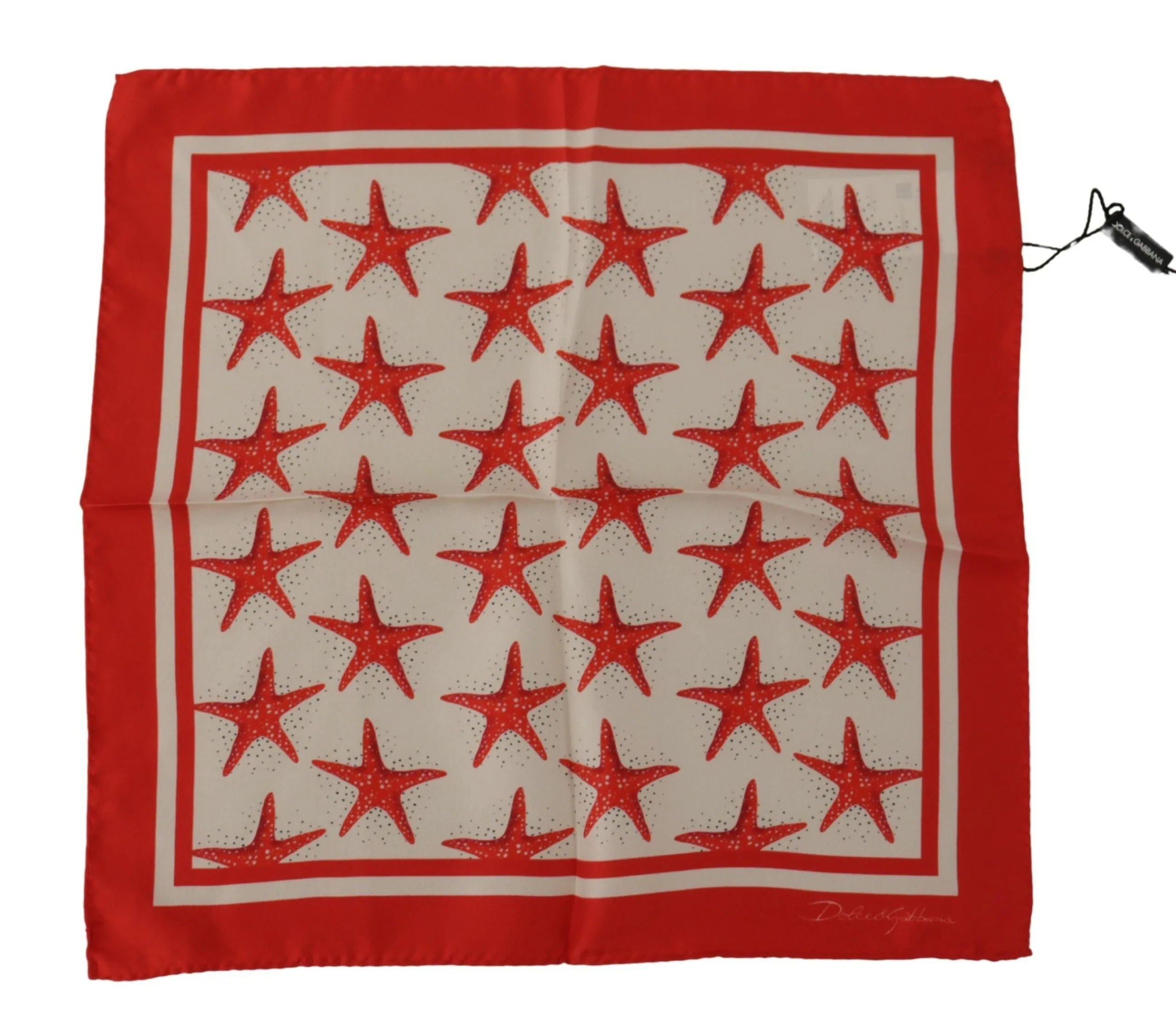 Dolce & Gabbana Men's Elegant Star Print Silk Square Scarf