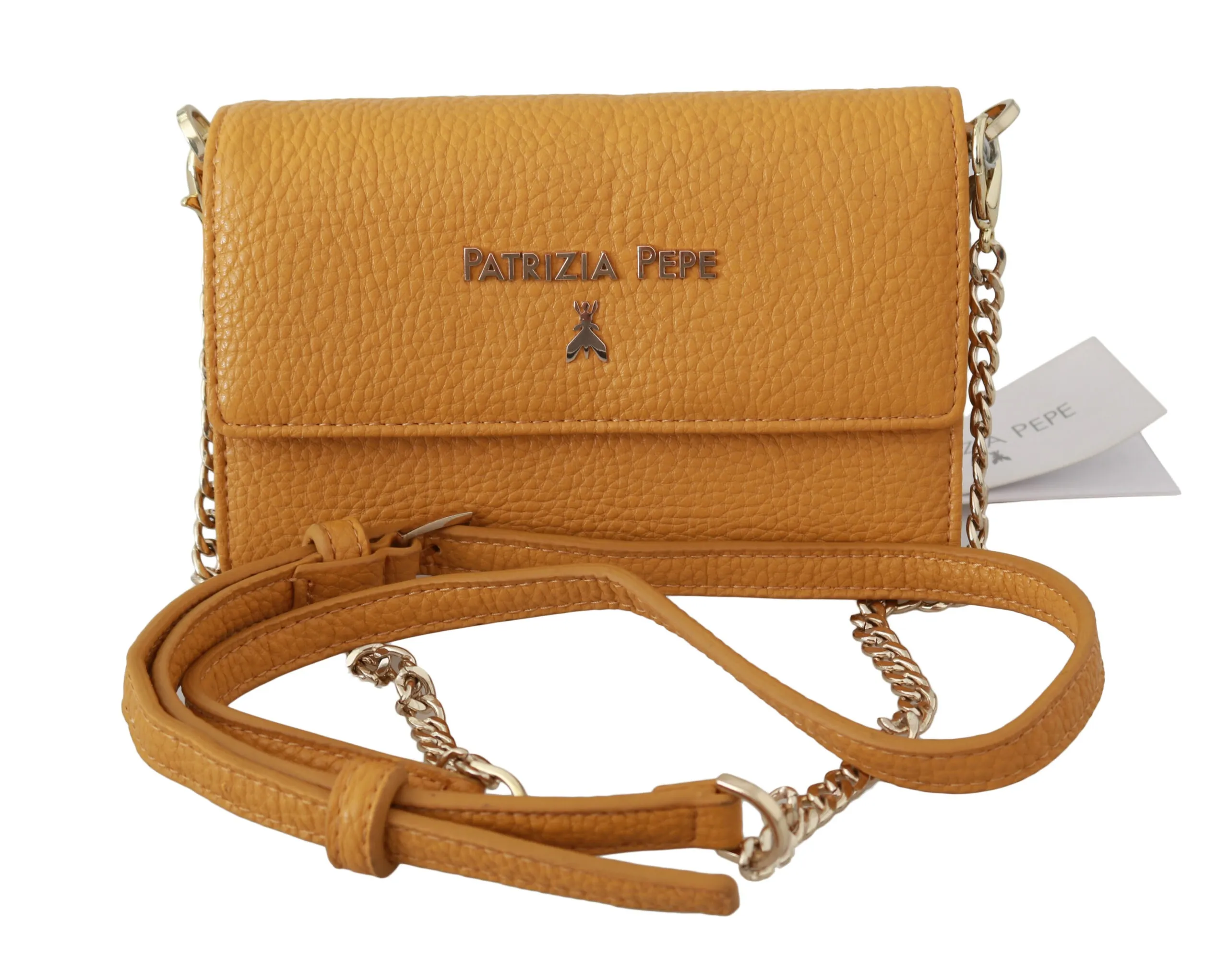 Patrizia Pepe Women's Chic Yellow Leather Shoulder Bag