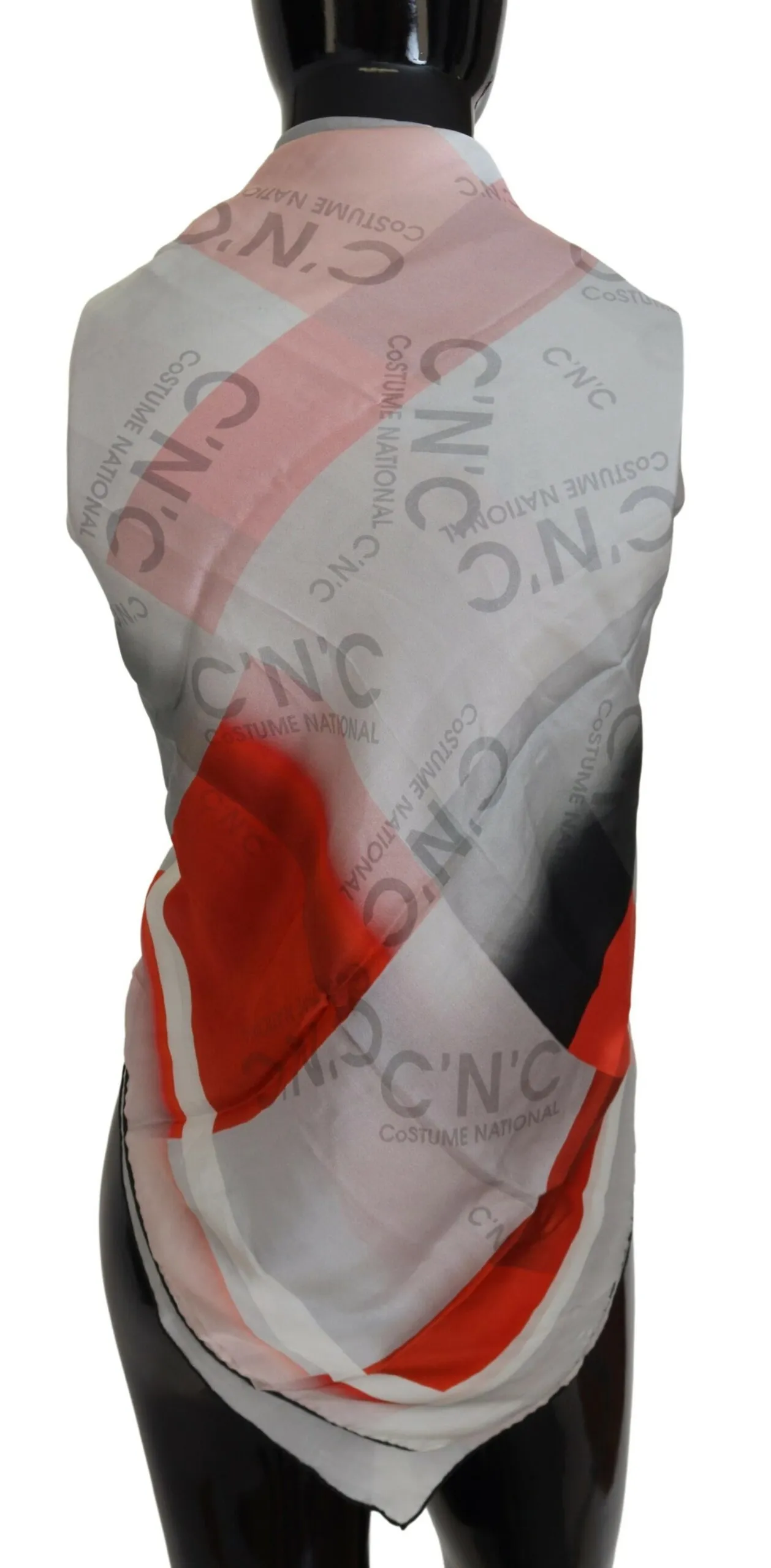 Costume National Women's Elegant Checkered Silk Scarf