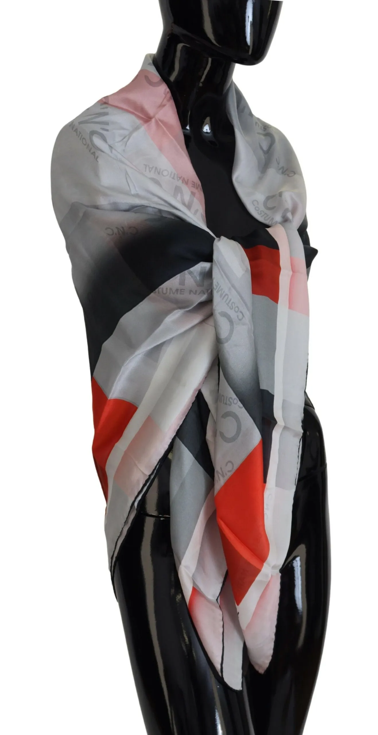 Costume National Women's Elegant Checkered Silk Scarf