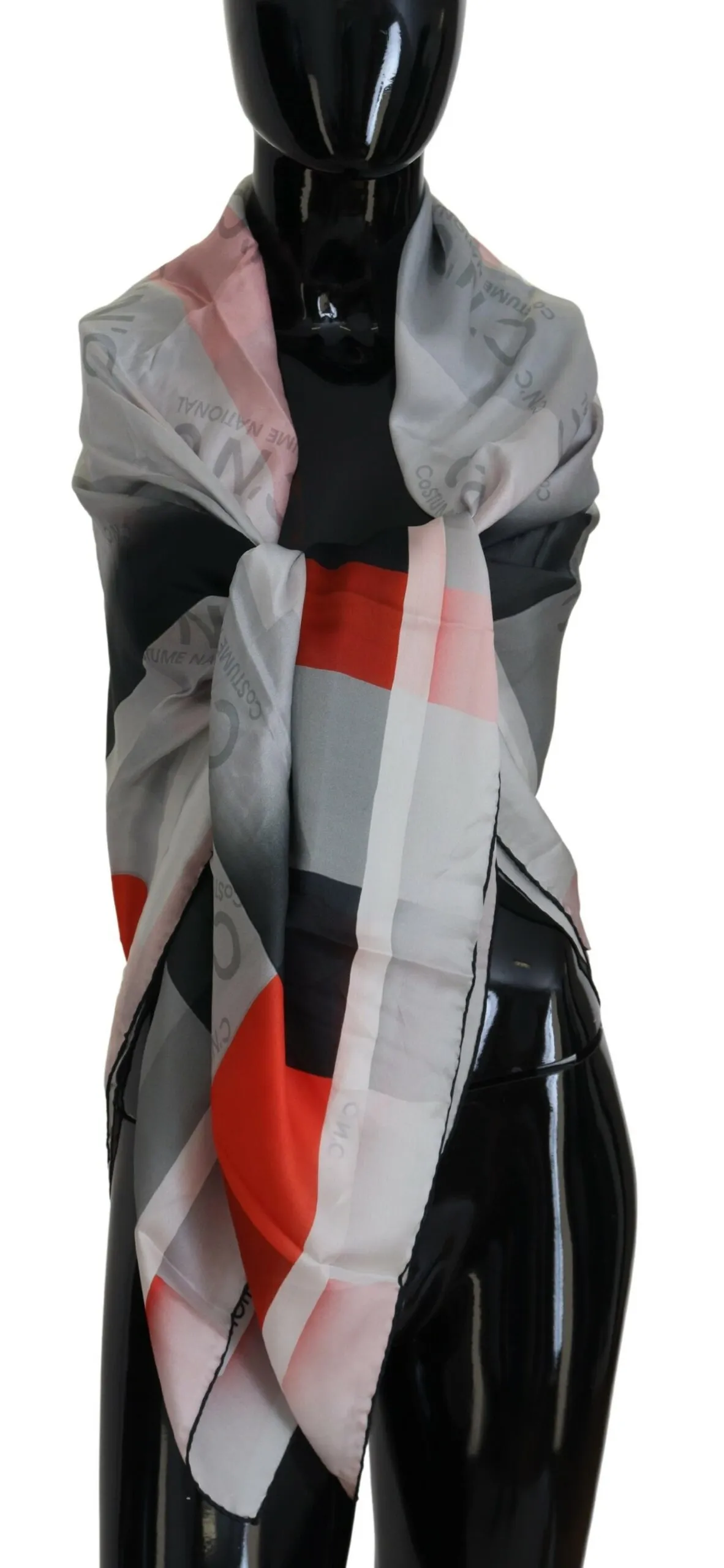 Costume National Women's Elegant Checkered Silk Scarf