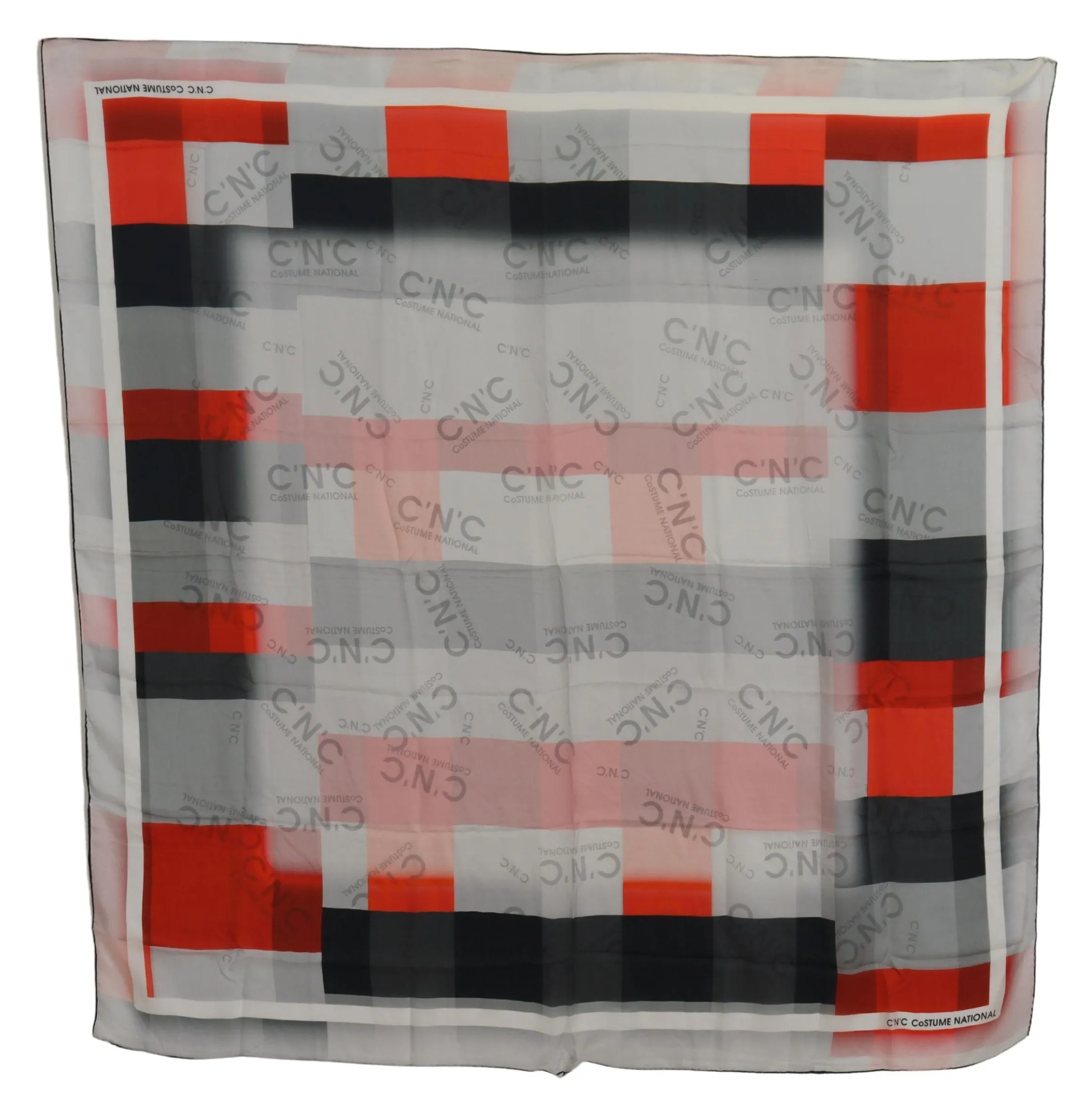 Costume National Women's Elegant Checkered Silk Scarf