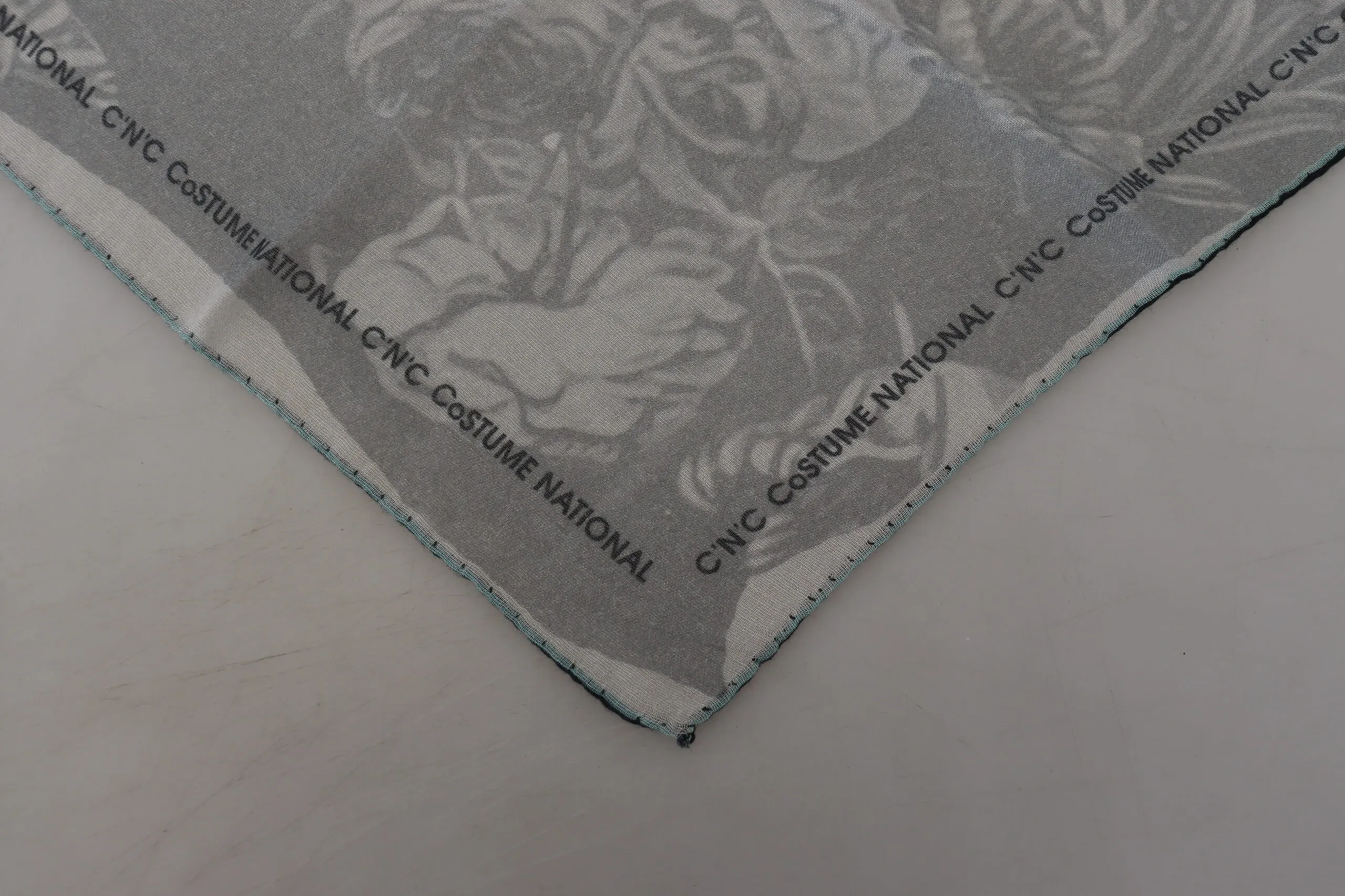 Costume National Women's Elegant Grey Cotton Square Scarf
