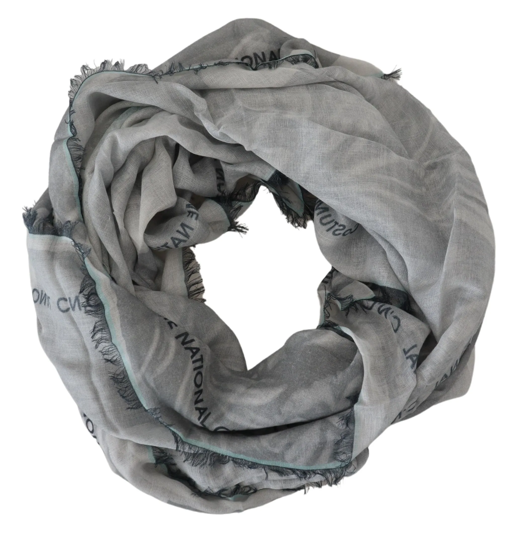 Costume National Women's Chic Designer Grey Scarf with Fringes