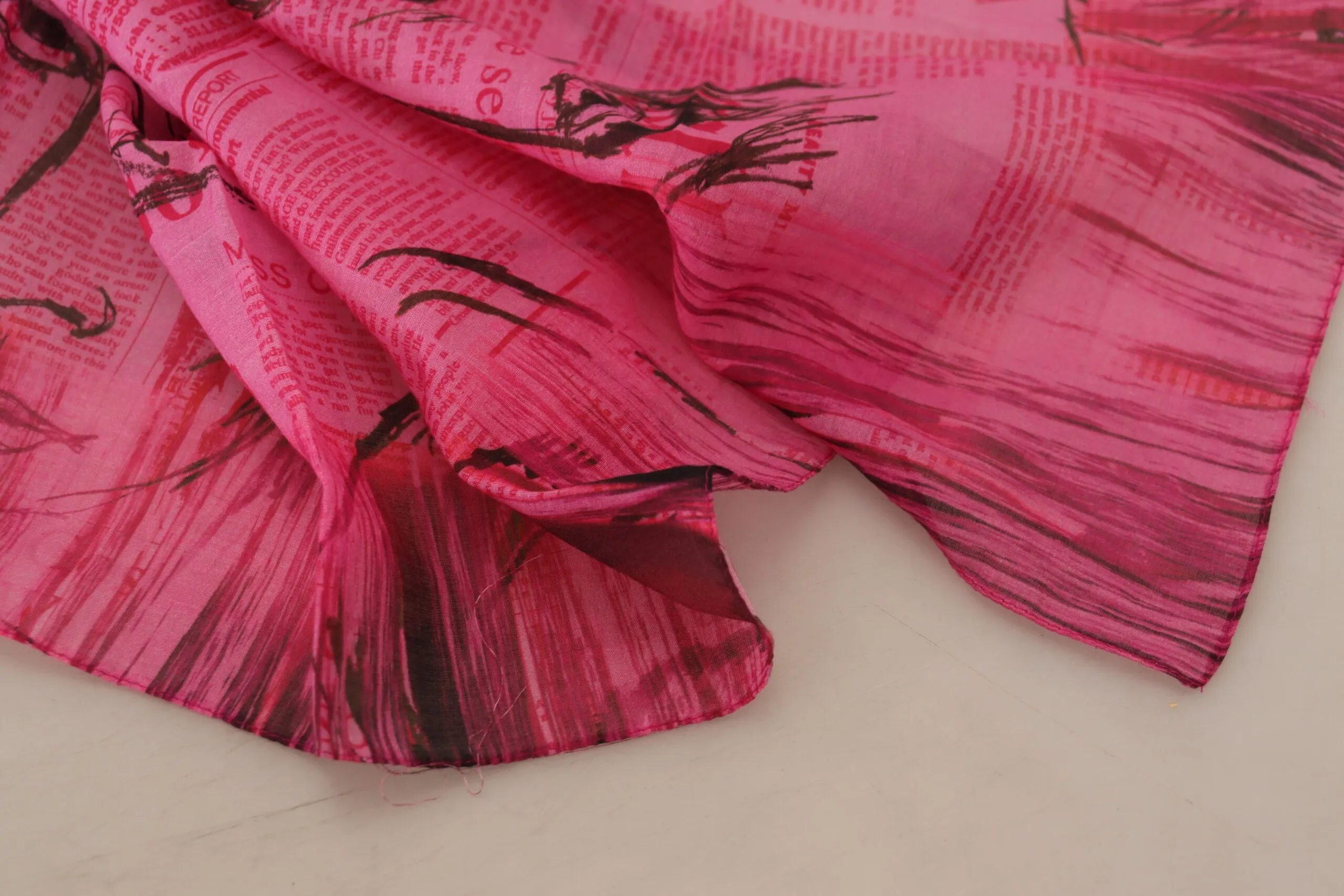 John Galliano Women's Elegant Pink Square Scarf